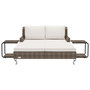 Voir la diapositive 3 : VIDAXL Chaise longue a 2 places avec coussins Resine tressee Marron