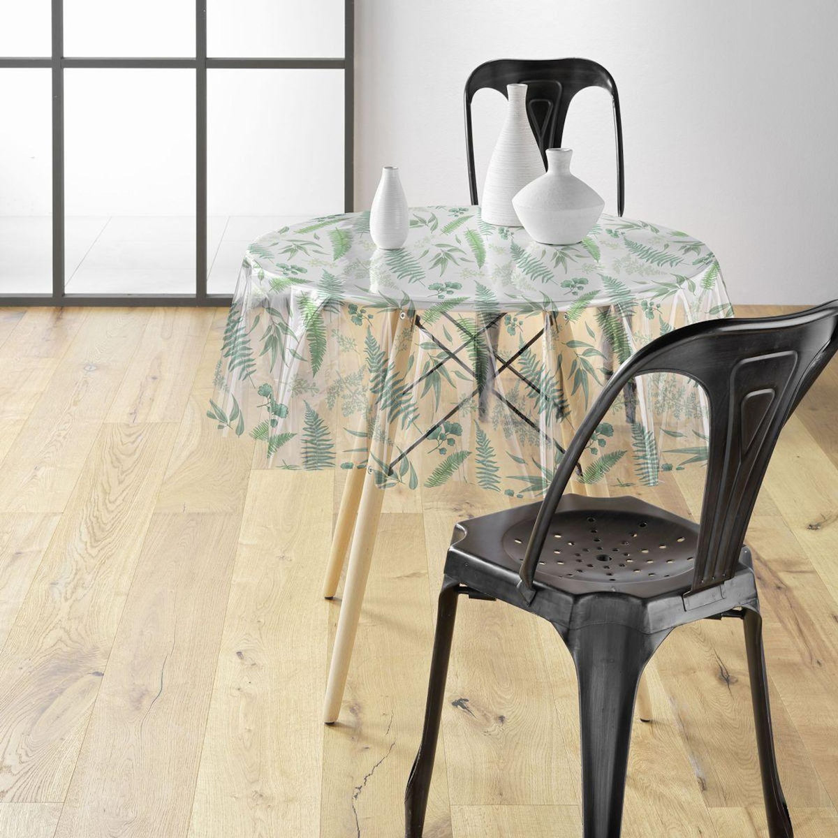 Paris Prix Nappe Toile Cirée Ronde  Aurea  140cm Vert