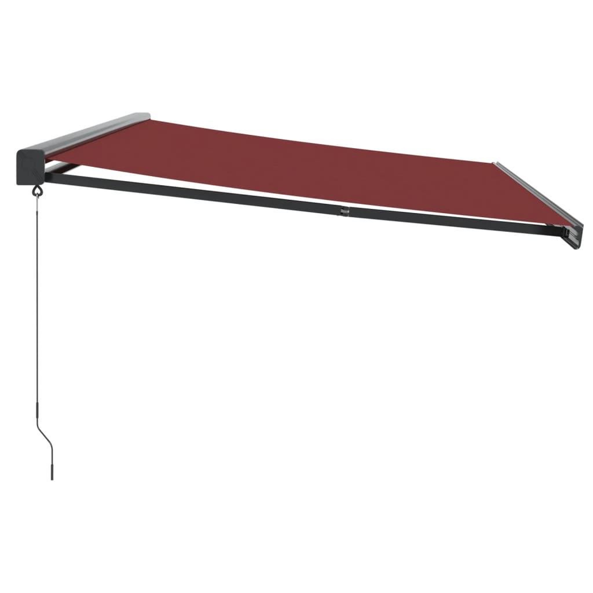 Voir la diapositive 4 : VIDAXL Auvent manuel retractable bordeaux 500x300 cm