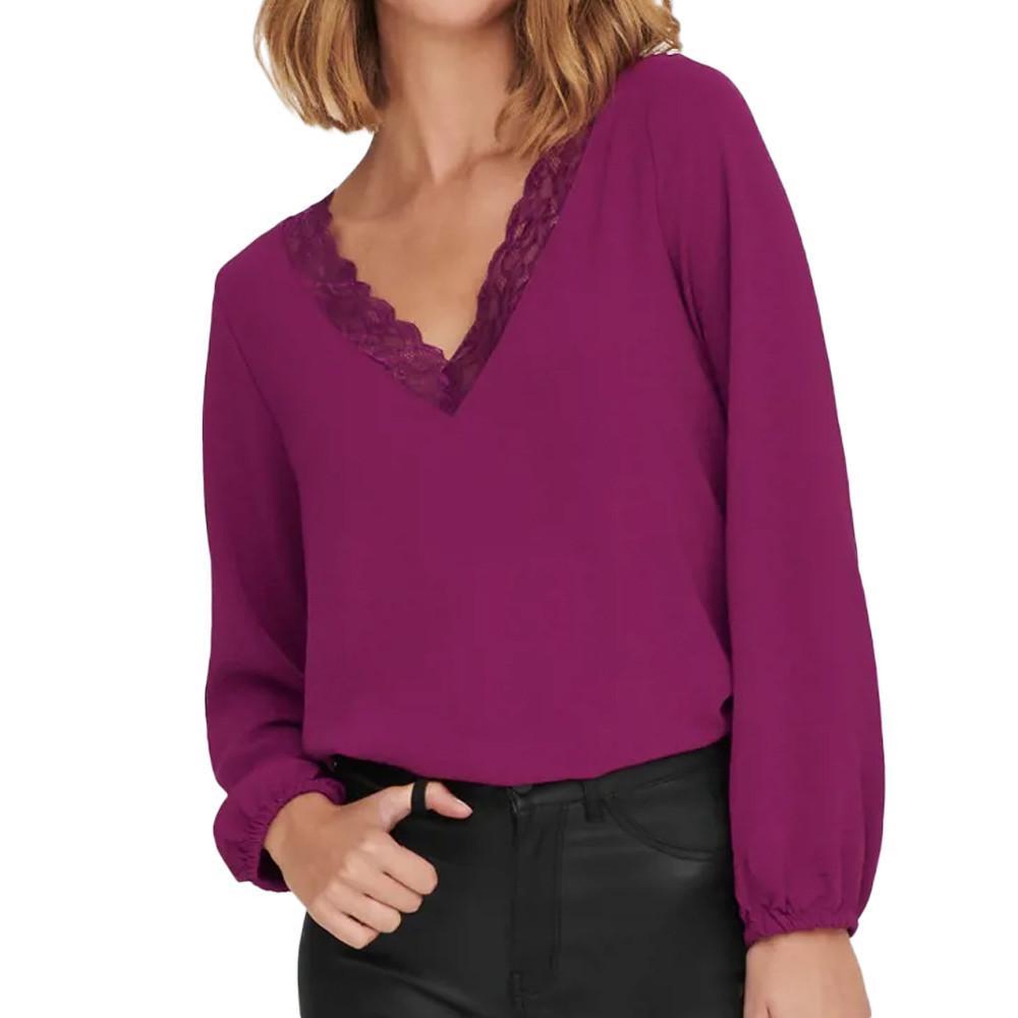 JACQUELINE DE YONG Blouse Fuchsia Femme JDY Claudia. Coloris disponibles : Violet