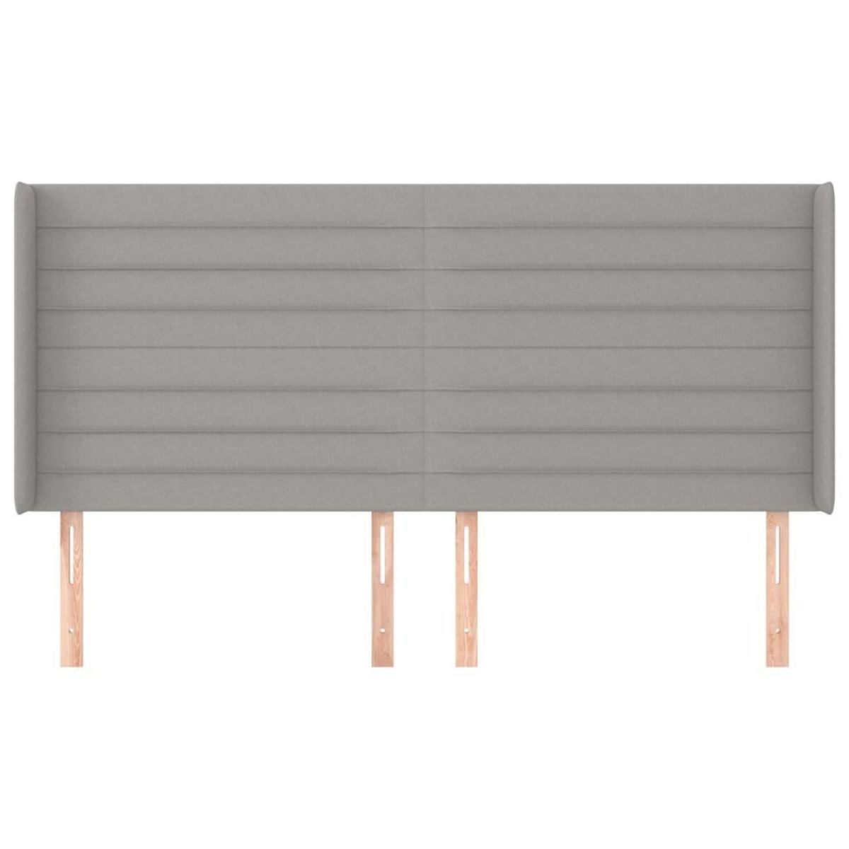 VIDAXL Tete de lit avec oreilles Gris clair 163x16x118/128 cm Tissu