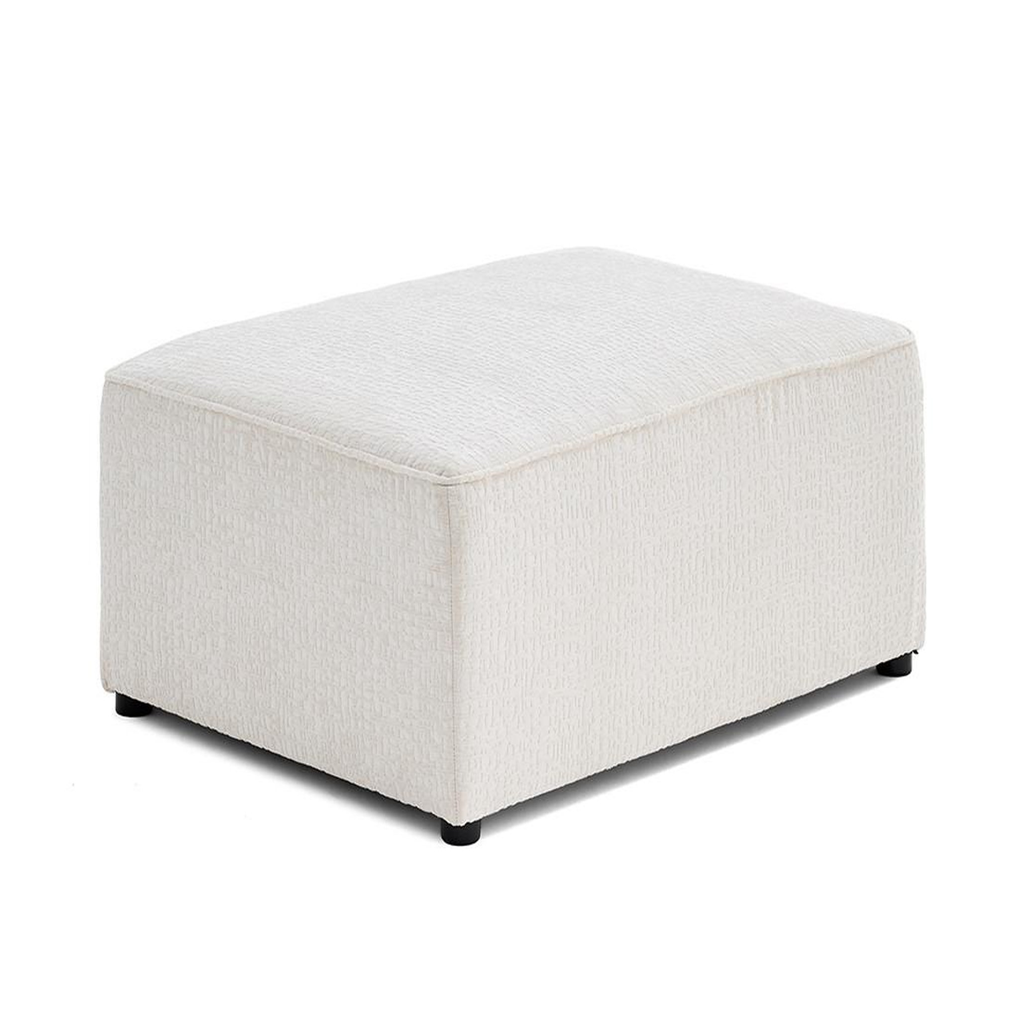 Voir la diapositive 3 : BEST MOBILIER Topaze - pouf - en tissu velours relief
