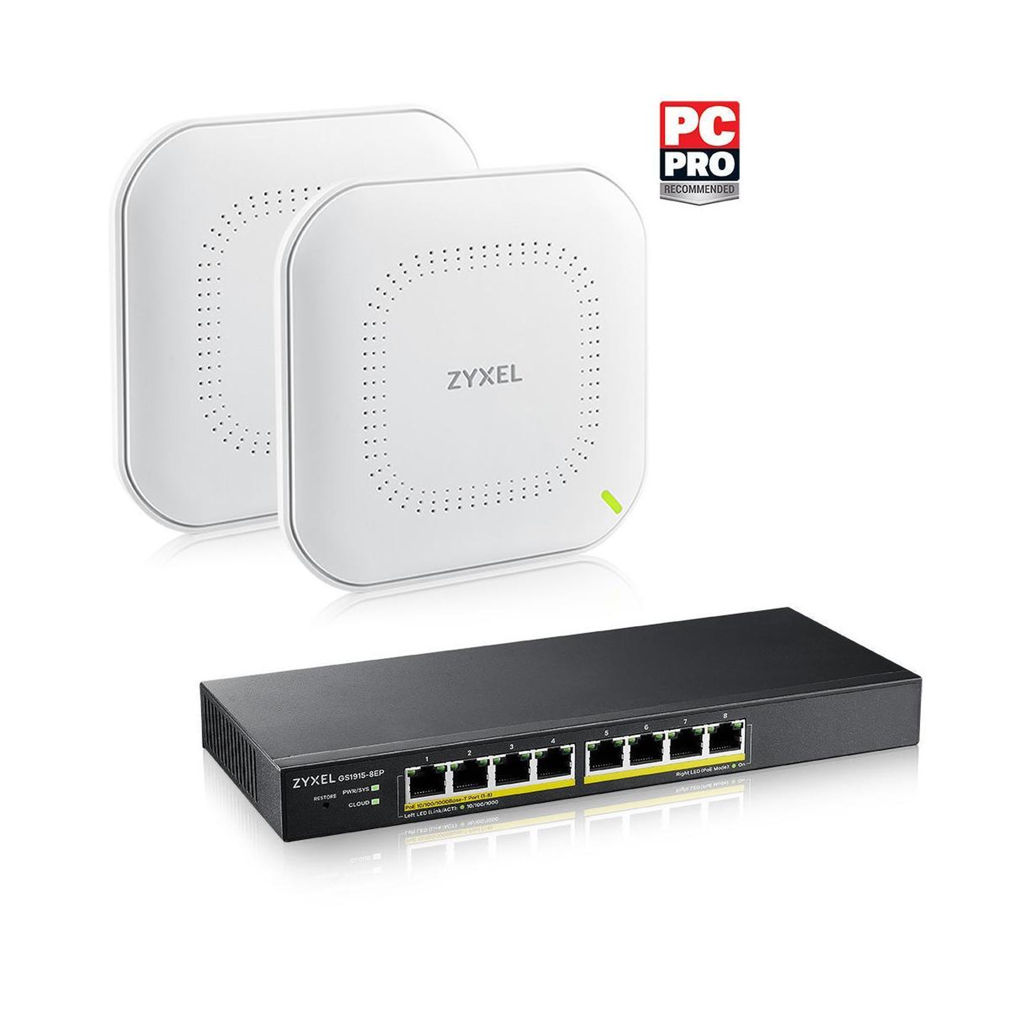 Voir la diapositive 2 : Zyxel Zyxel gs1915-8ep géré l2 gigabit ethernet (10/100/1000) connexion ethernet, supportant l'alimentation via ce port (poe) noir