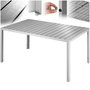 Voir la diapositive 1 : tectake Table de jardin en aluminium et plastique gris/argent