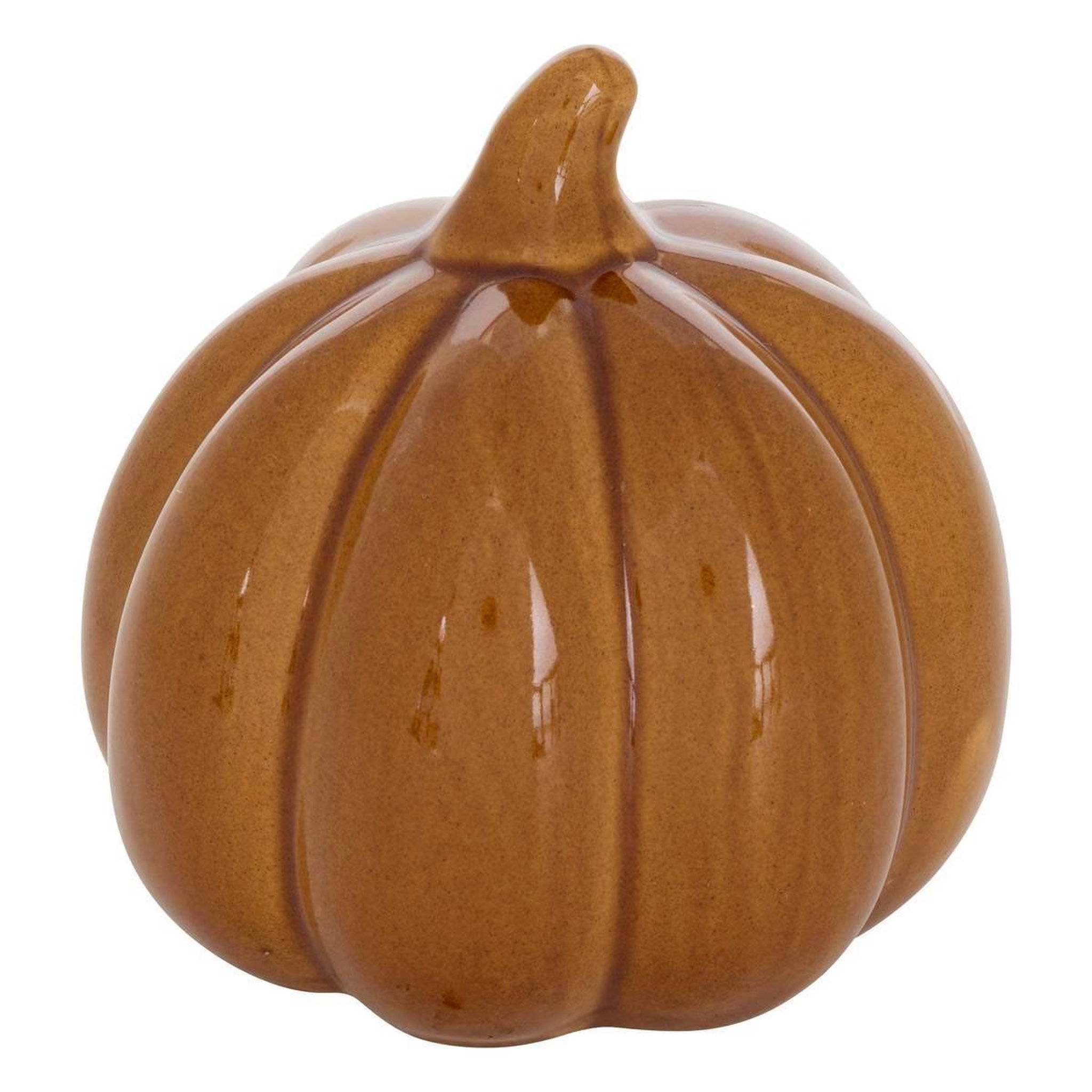 ATMOSPHERA Citrouille déco en céramique  automne  10cm marron