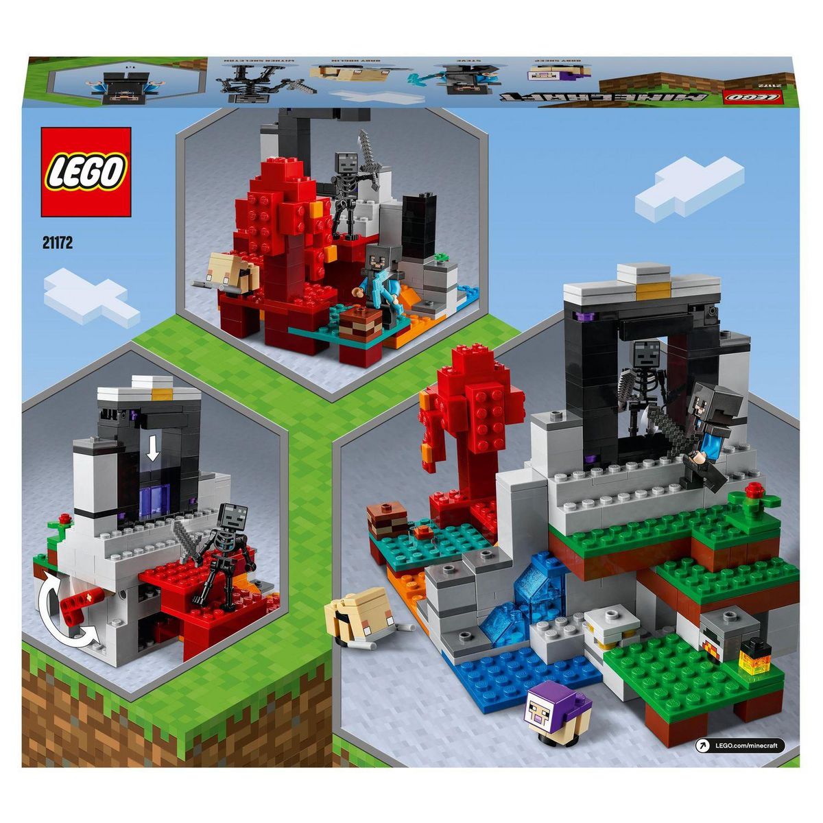 LEGO Minecraft 21172 - Le portail en ruine Jouet pour Enfants 8+ ans