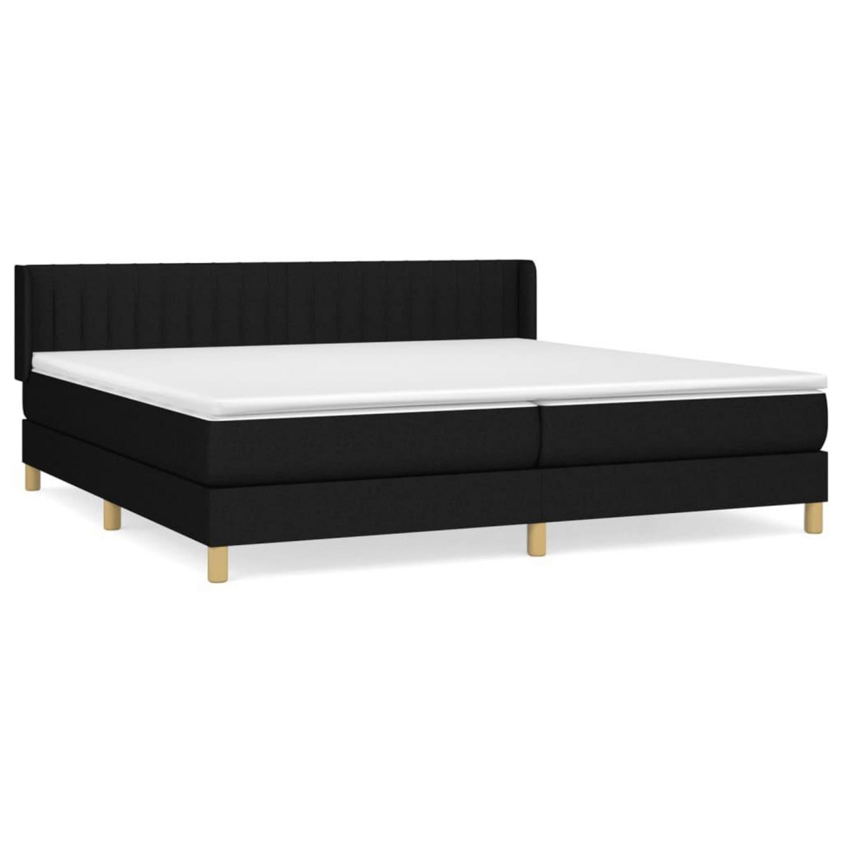 VIDAXL Sommier a lattes de lit avec matelas Noir 200x200 cm Tissu