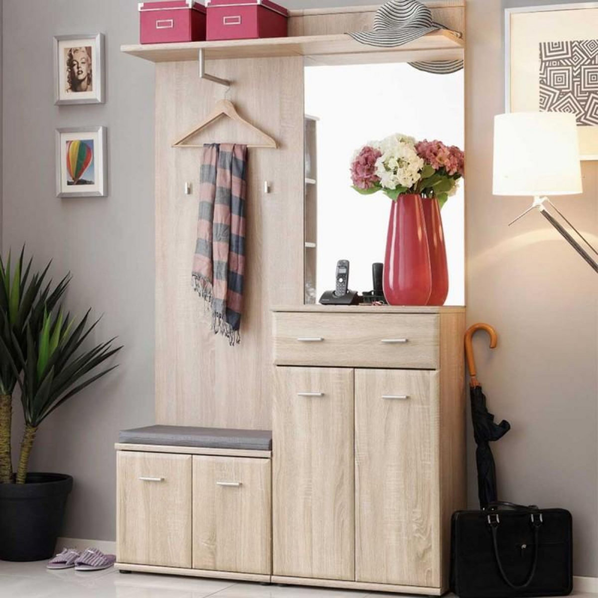 Paris Prix Ensemble Vestiaire 5P  ARMARIO II  203cm Chêne