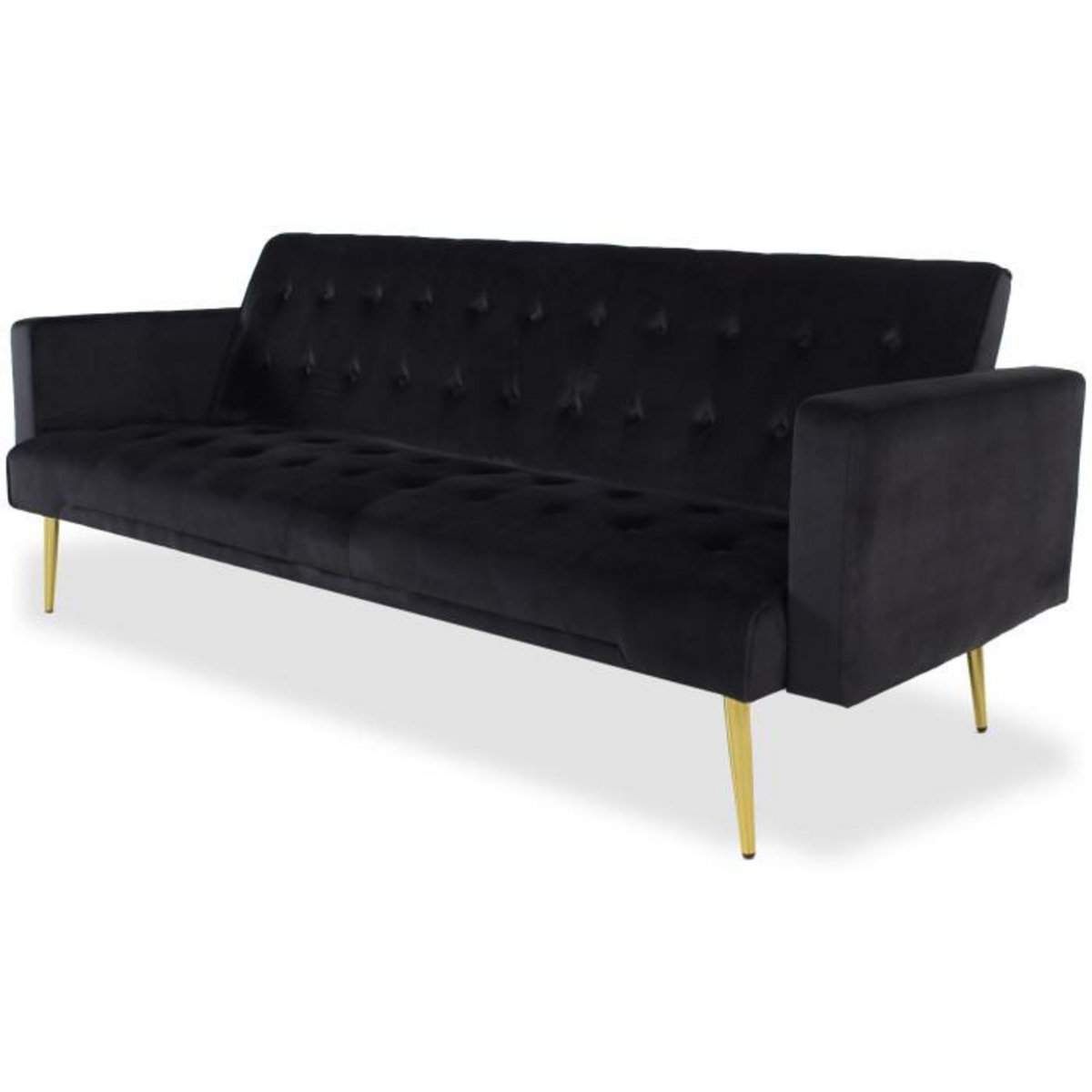 Paris Prix Canapé Convertible Velours  Tybio  191cm Noir