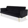 Voir la diapositive 3 : Paris Prix Canapé Convertible Velours  Tybio  191cm Noir