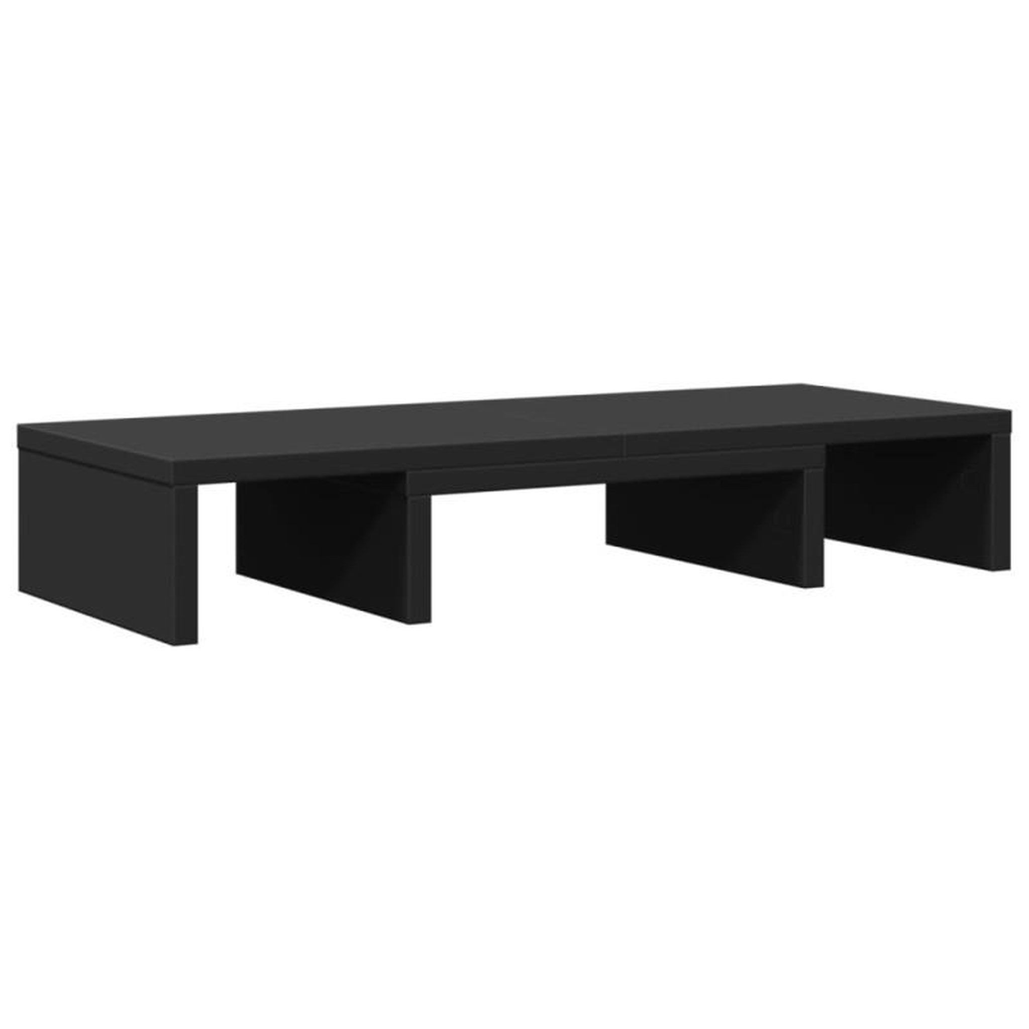 Voir la diapositive 2 : VIDAXL Support de moniteur réglable noir bois d ingénierie