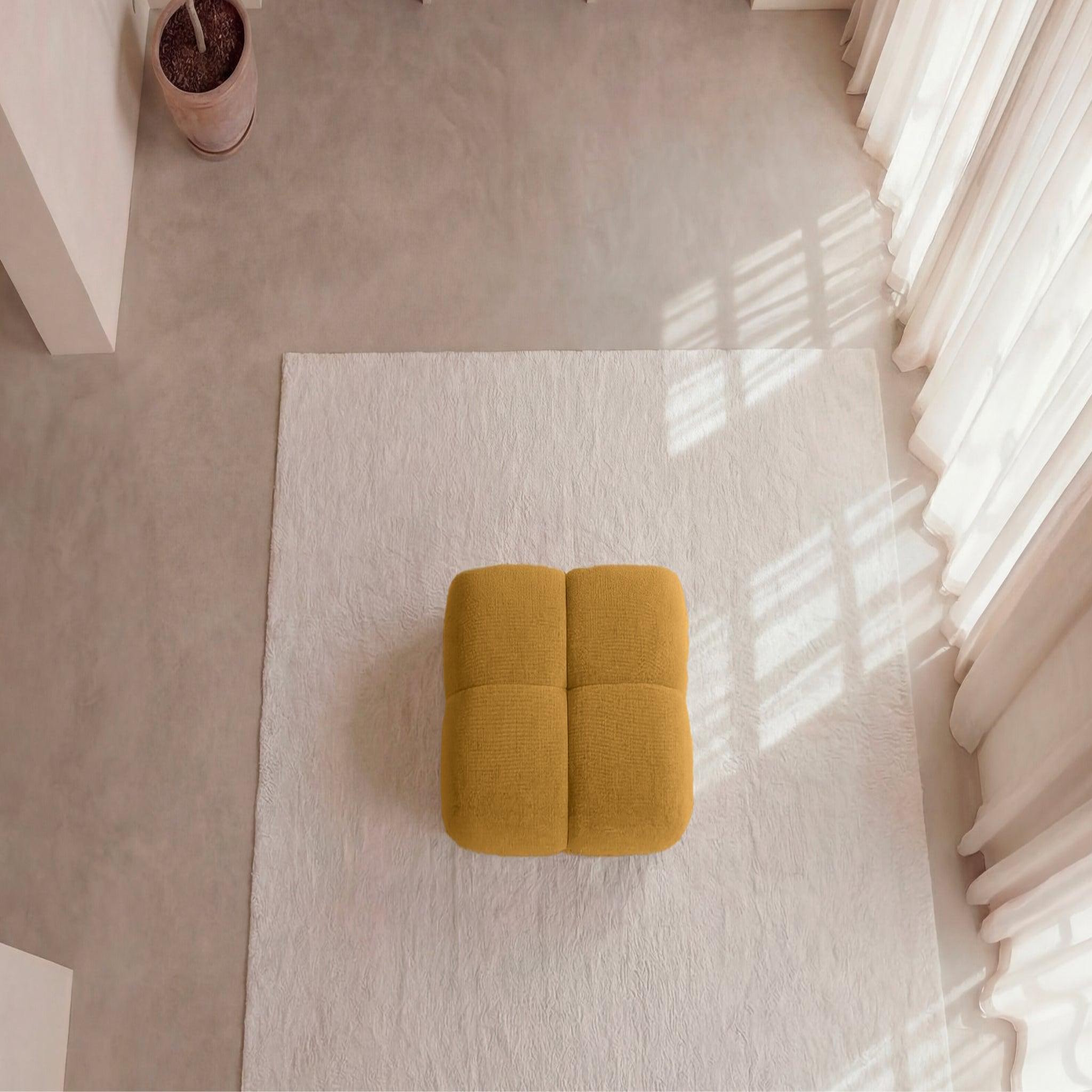 Voir la diapositive 5 : CASANOVA PARIS Constance - pouf en tissu chenille 72x72x43.5