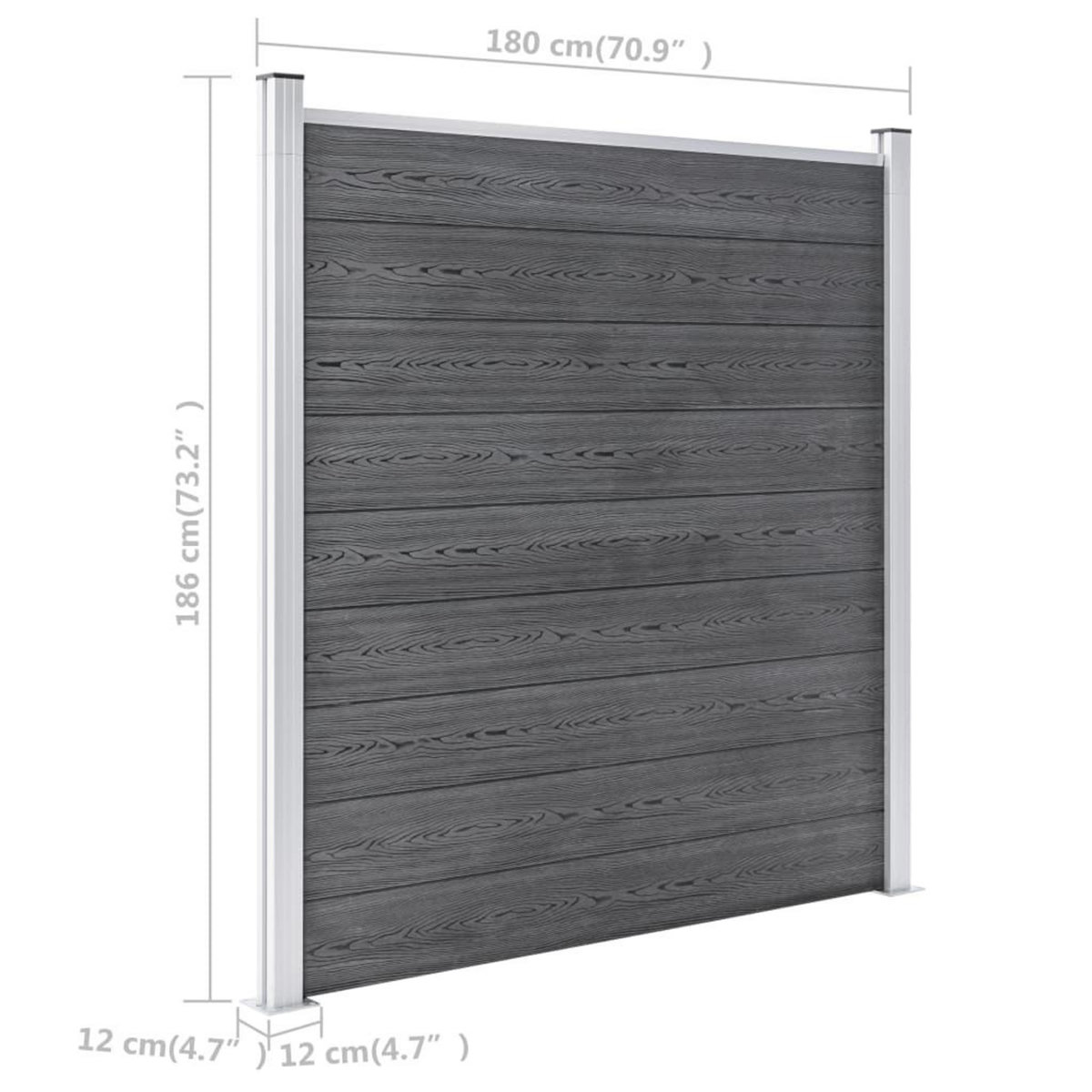 VIDAXL Cloture de jardin WPC 699x186 cm Gris