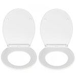 TOILINUX 2 x Abattant WC Premium Kos - Blanc