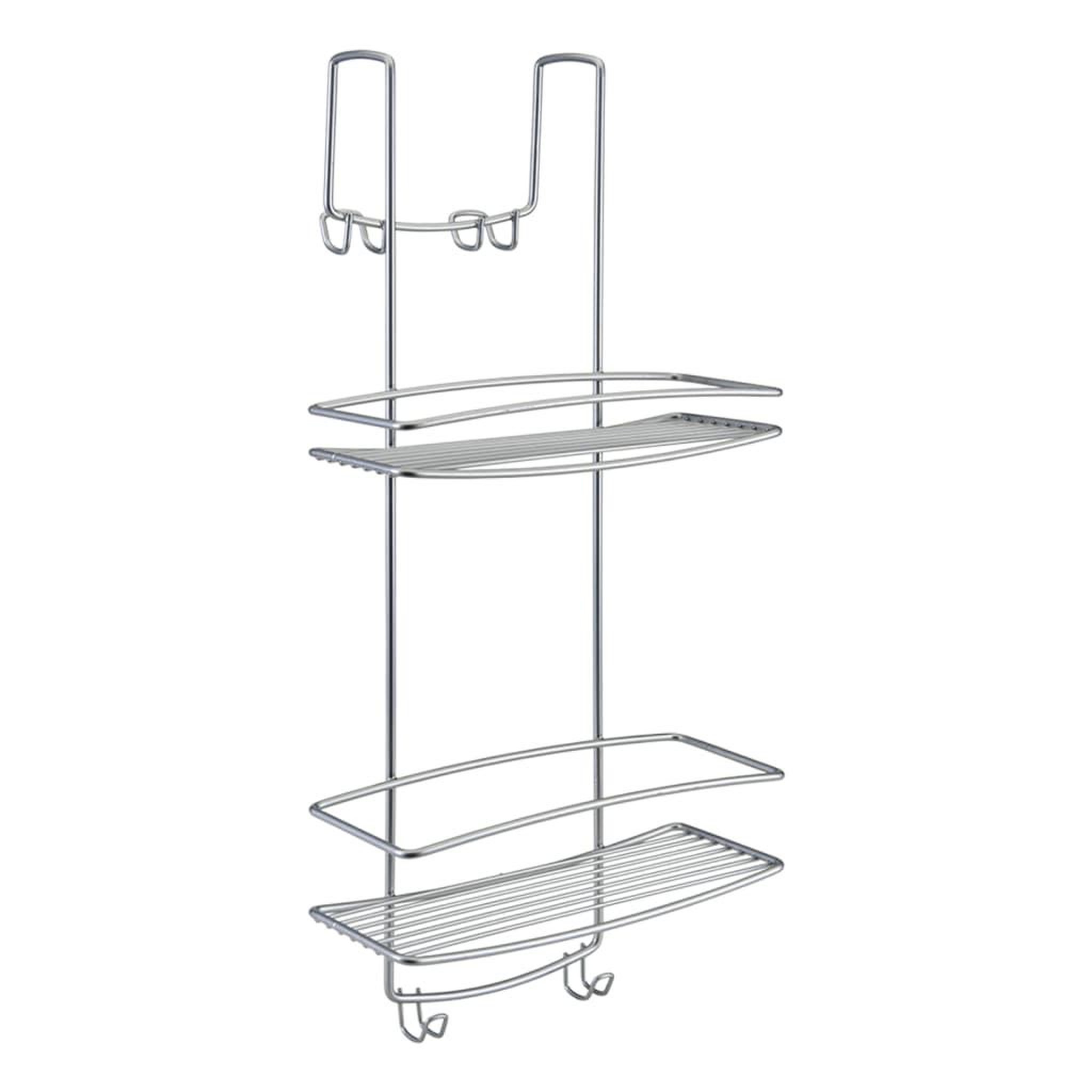 Voir la diapositive 2 : Metaltex Metaltex Support de douche a 2 niveaux avec crochets Onda Argente