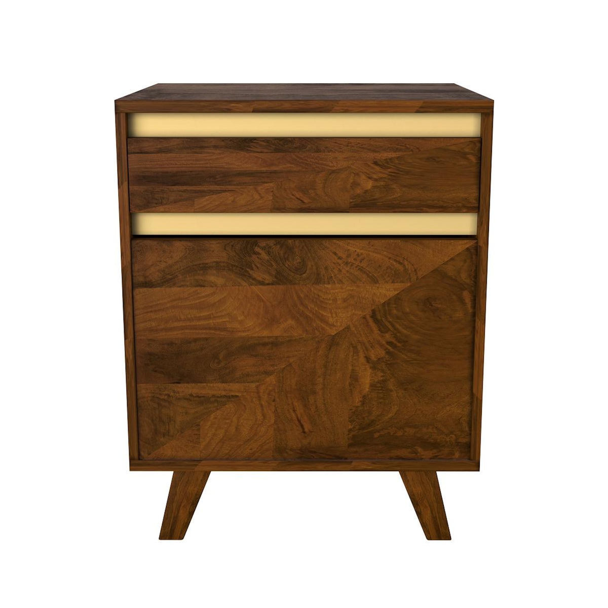 Rendez vous déco Table de chevet en bois détails dorés, 1 tiroir et 1 porte-Tripoli