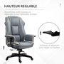 Voir la diapositive 5 : VINSETTO Fauteuil de bureau gamer ergonomique grand confort - 76L x 80l x 118-124H cm - gris