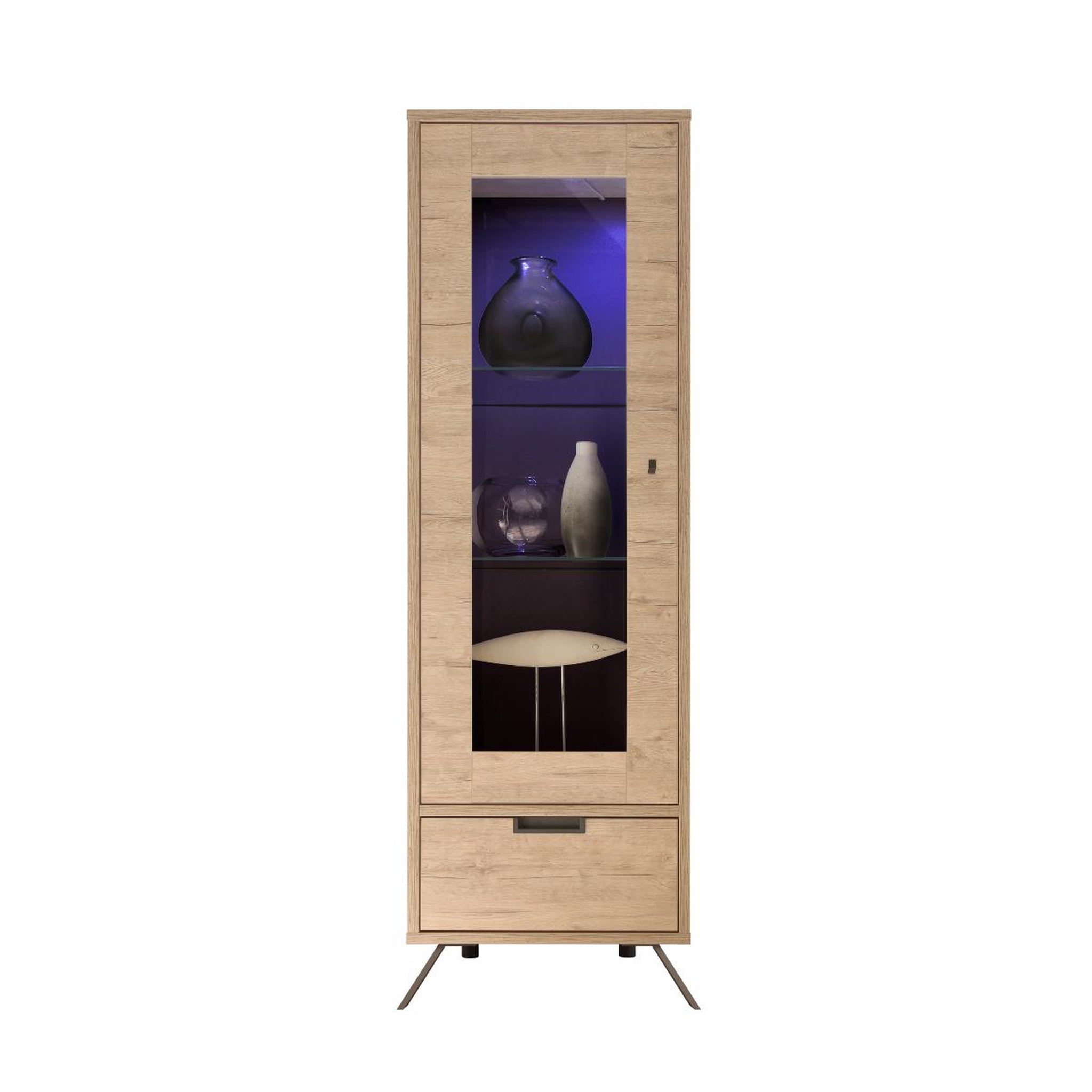 Voir la diapositive 4 : JLC KREATION Vitrine moderne en bois 1 porte vitrée diana