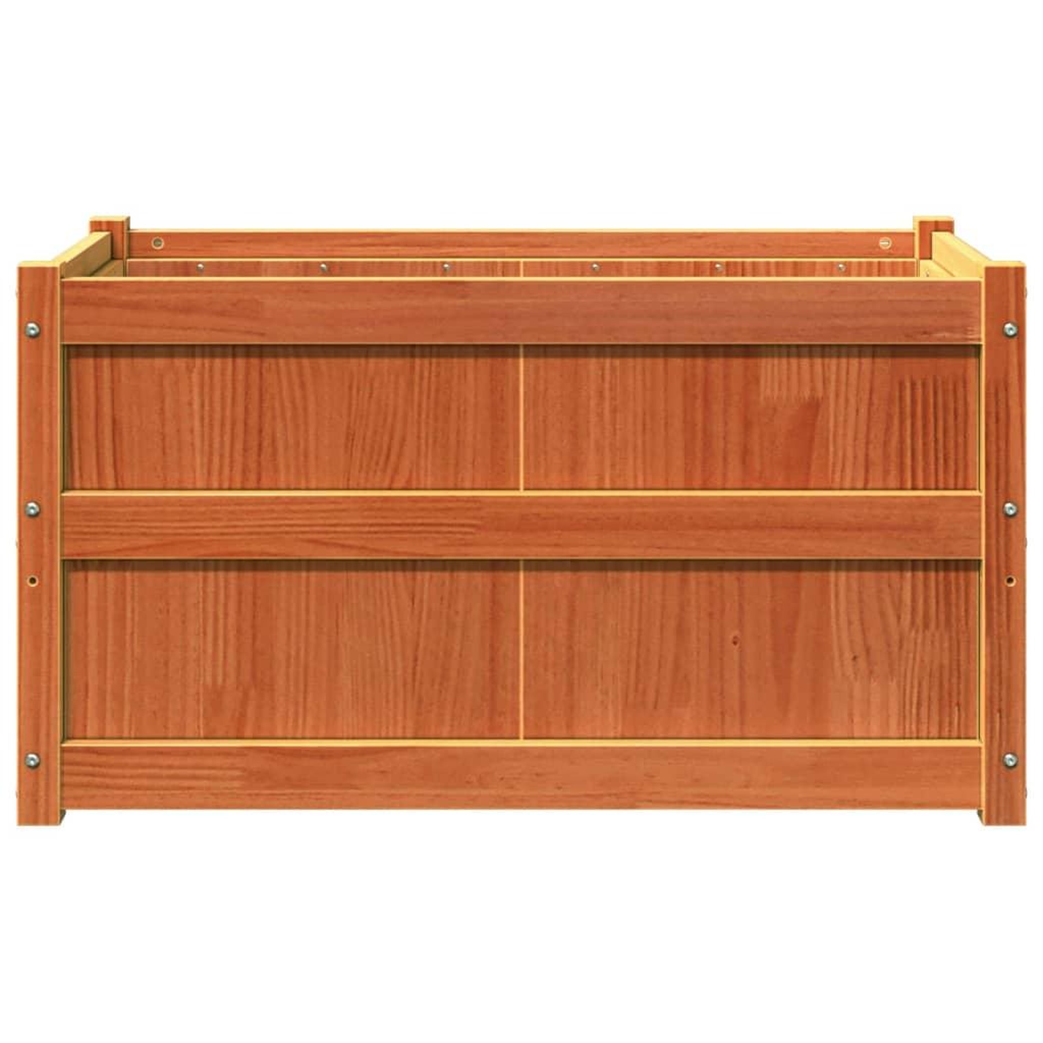 Voir la diapositive 5 : VIDAXL Jardiniere cire marron 90x50x50 cm bois de pin massif