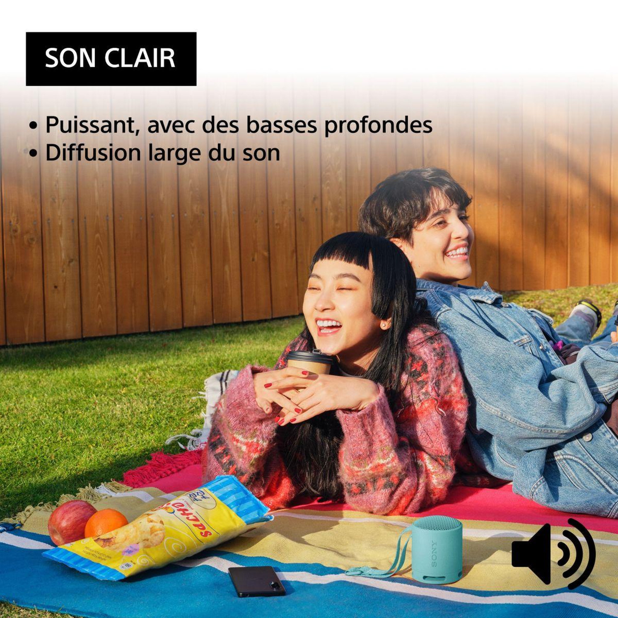 Voir la diapositive 3 : SONY Enceinte portable SRS-XB100 Bleu Mers du Sud
