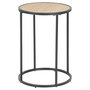 Voir la diapositive 1 : TOILINUX Table d'appoint ou bout de canapé rond en MDF et métal diam.40cm - Beige et Noir