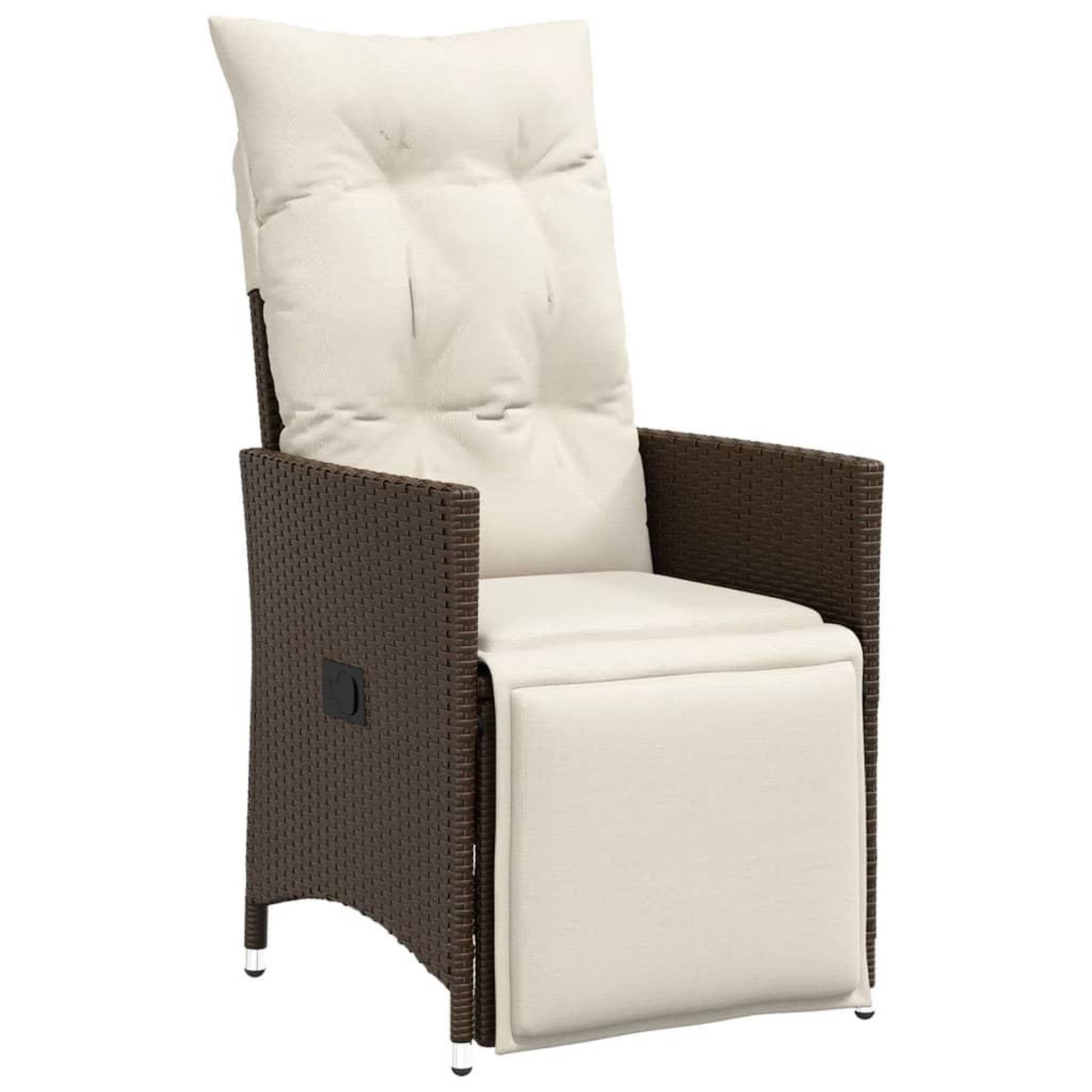 Voir la diapositive 3 : VIDAXL Chaises inclinables de jardin lot de 2 et coussins marron rotin