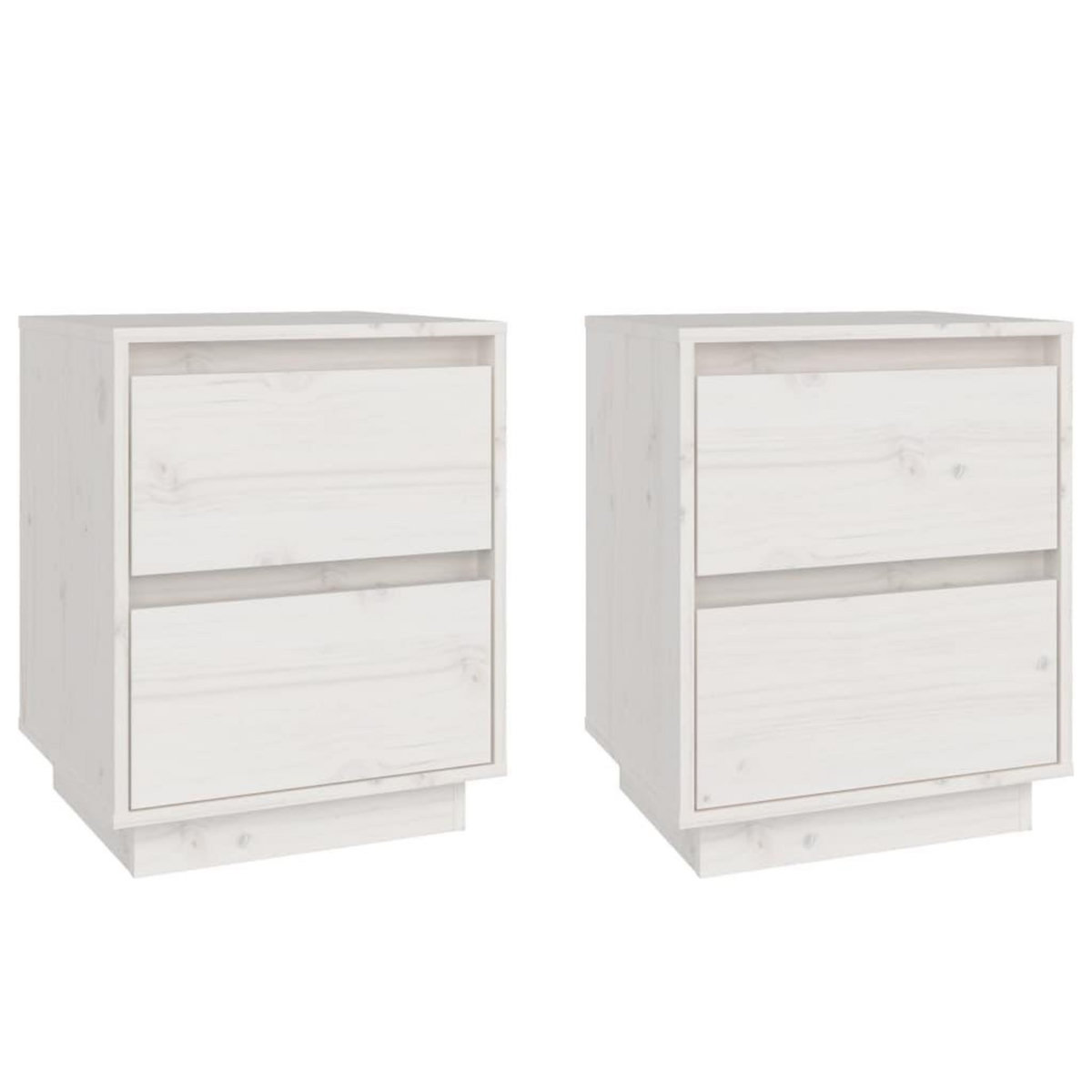 VIDAXL Tables de chevet 2 pcs Blanc 40x35x50 cm Bois de pin solide