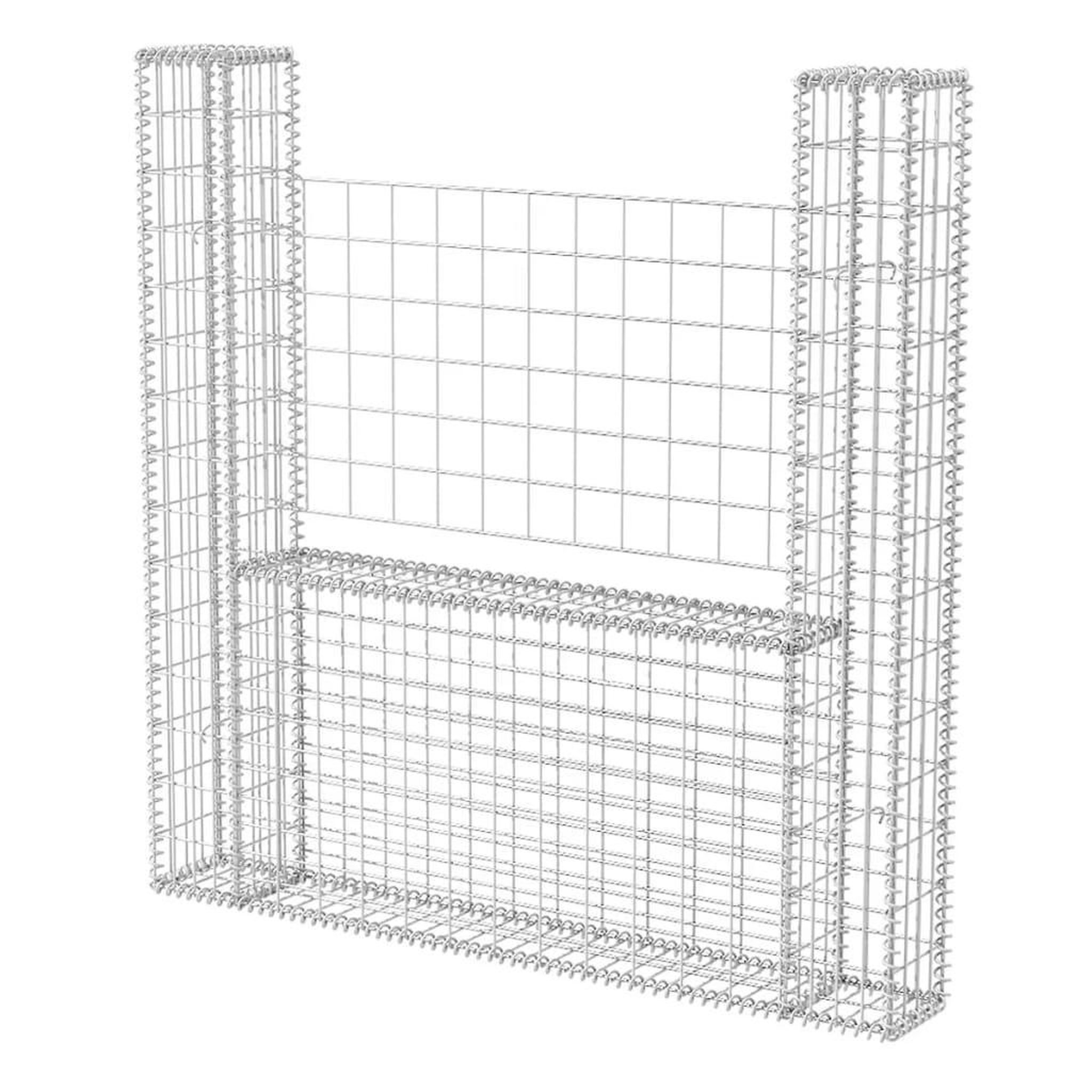 Voir la diapositive 2 : VIDAXL Panier de gabion en forme de U Acier galvanise 160x20x150 cm