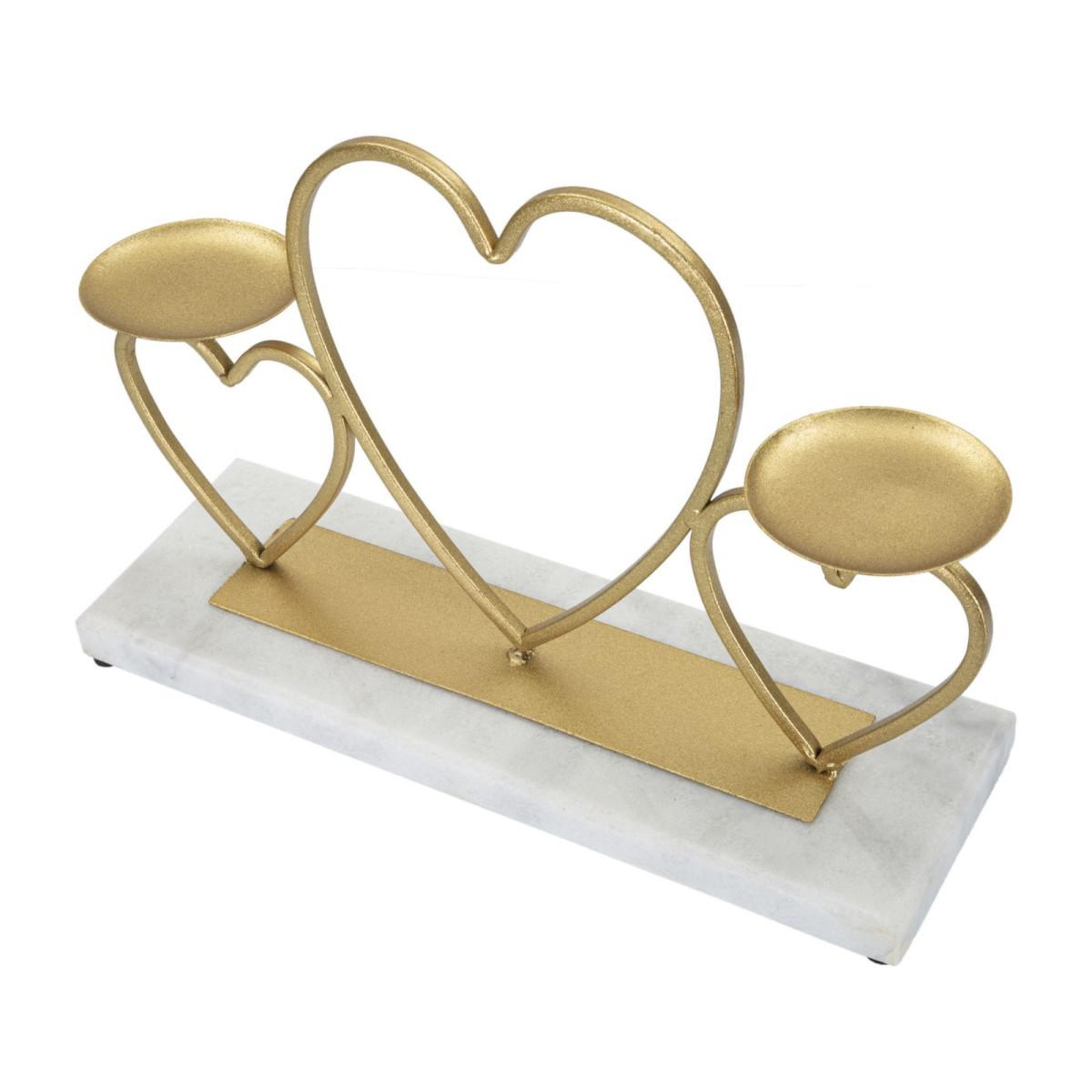 Voir la diapositive 2 : Paris Prix Bougeoir design en marbre  cœur  30cm or
