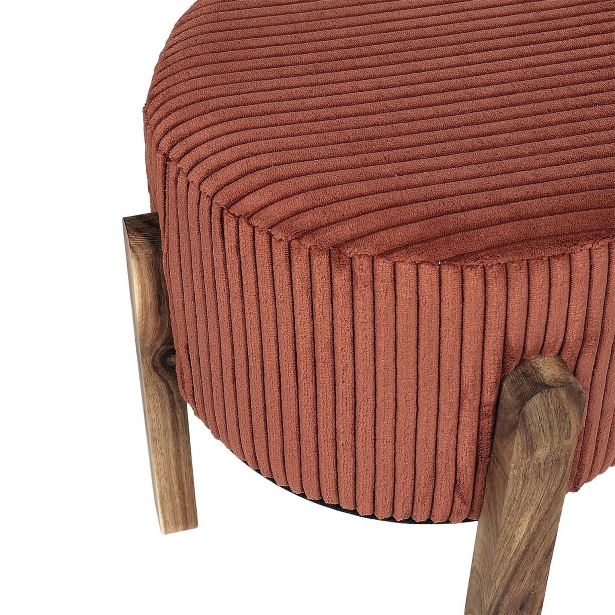 Voir la diapositive 2 : The Home Deco Factory Tabouret côtelé rond  scott  35cm terracotta