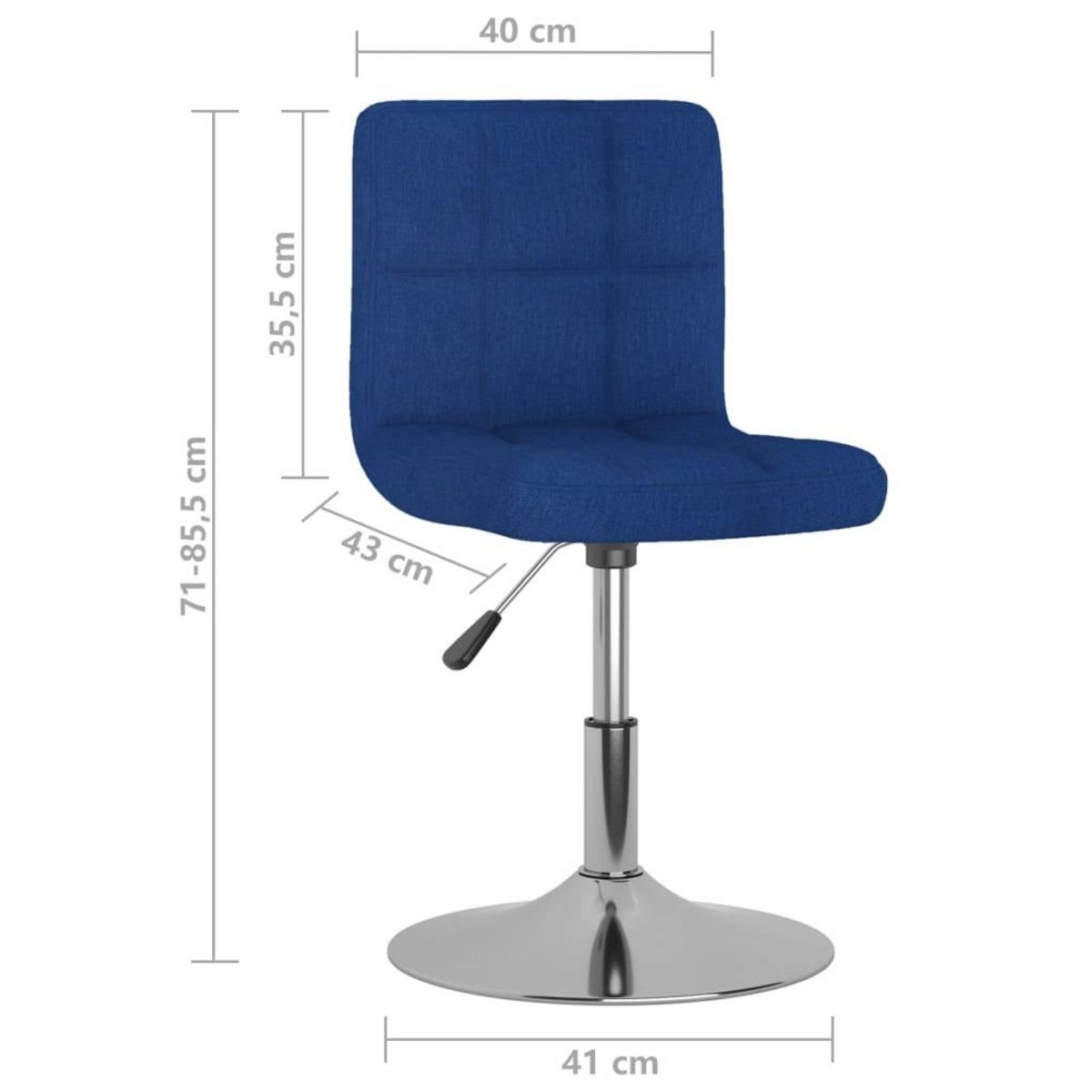 VIDAXL Chaises pivotantes a manger lot de 2 bleu tissu