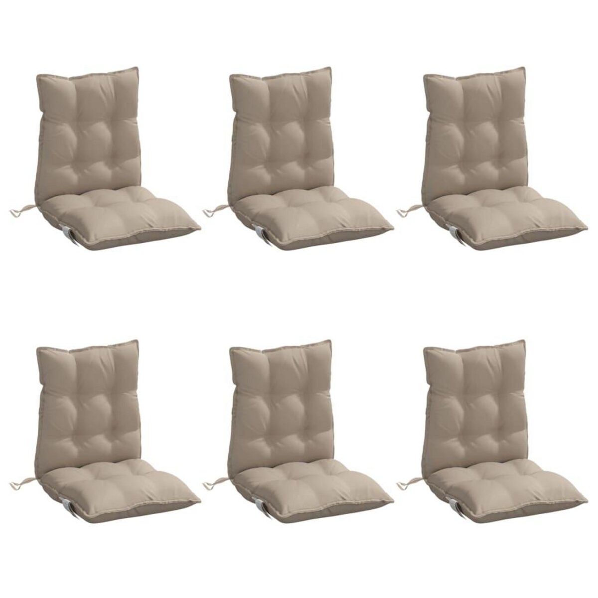VIDAXL Coussins de chaise a dossier bas lot de 6 taupe tissu oxford