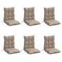 Voir la diapositive 3 : VIDAXL Coussins de chaise a dossier bas lot de 6 taupe tissu oxford
