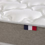 Voir la diapositive 5 : IDLITERIE Ensemble matelas mousse mousse, H16 cm, 25 kg/m³, sommier, tete de lit capitonnee beige 140 x 190 cm