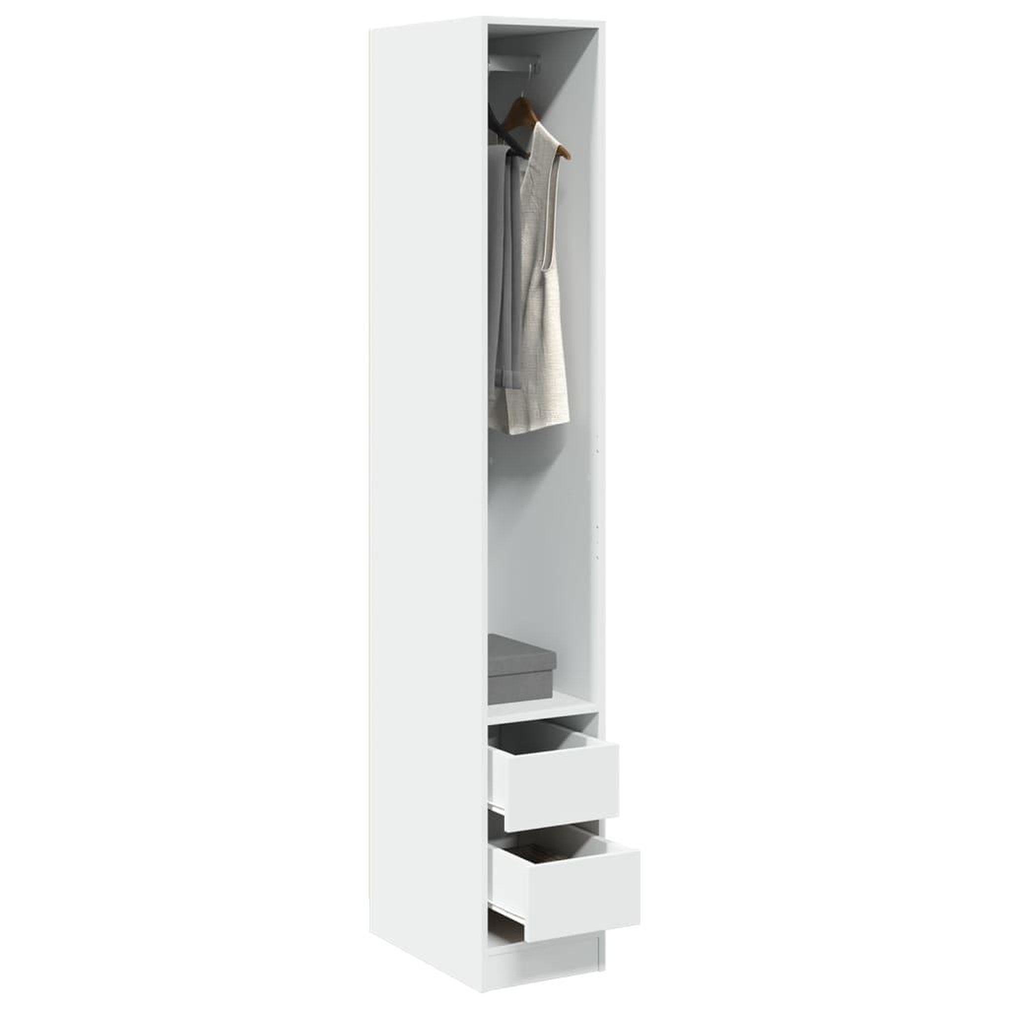 Voir la diapositive 1 : VIDAXL Garde-robe Blanc 30x50x200 cm Bois d'ingenierie