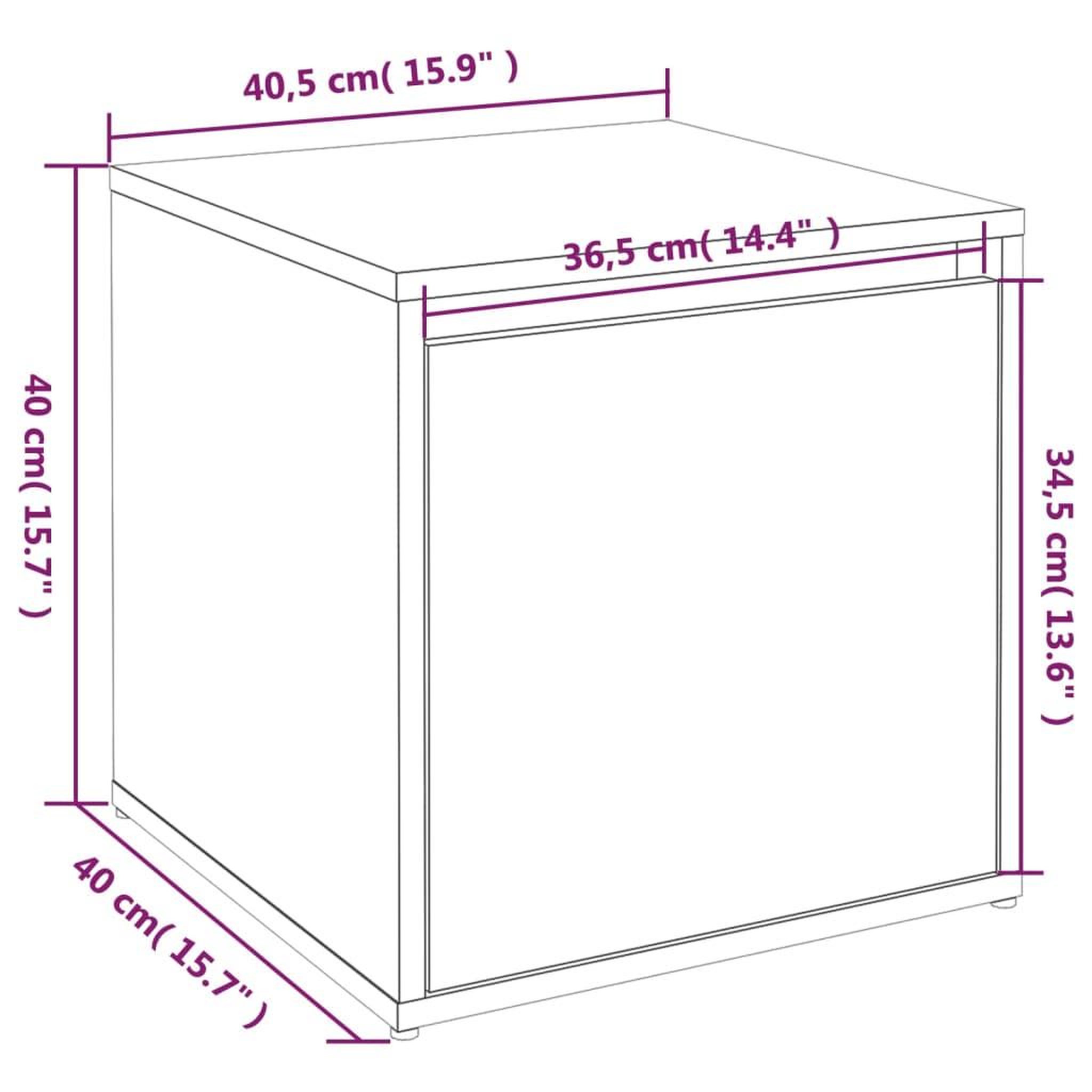 Voir la diapositive 6 : VIDAXL Tiroir boîte noir 40,5x40x40 cm bois d'ingenierie