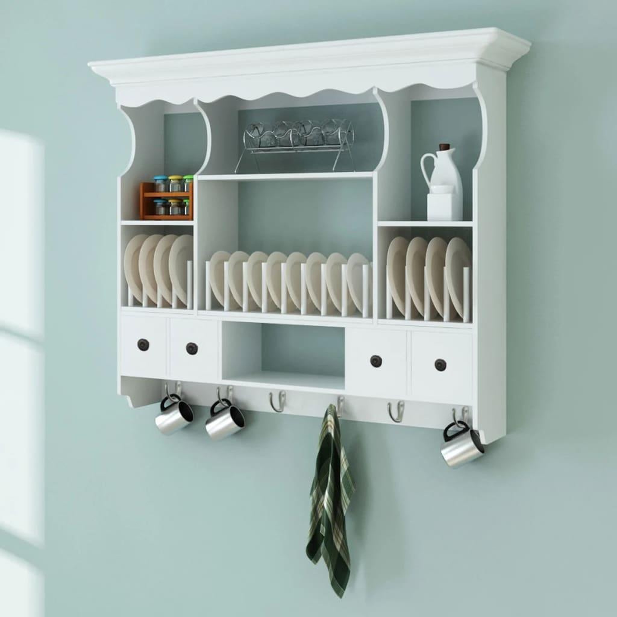 Voir la diapositive 1 : VIDAXL Armoire murale de cuisine en bois Blanc