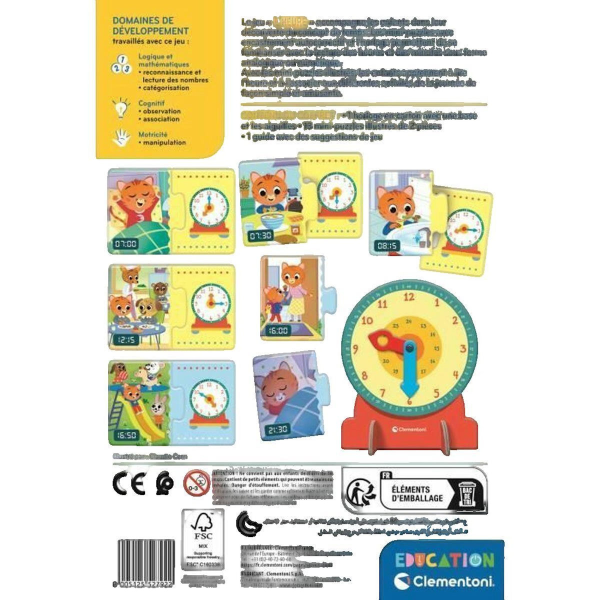 CLEMENTONI Horloge éducative Clementoni multicolore
