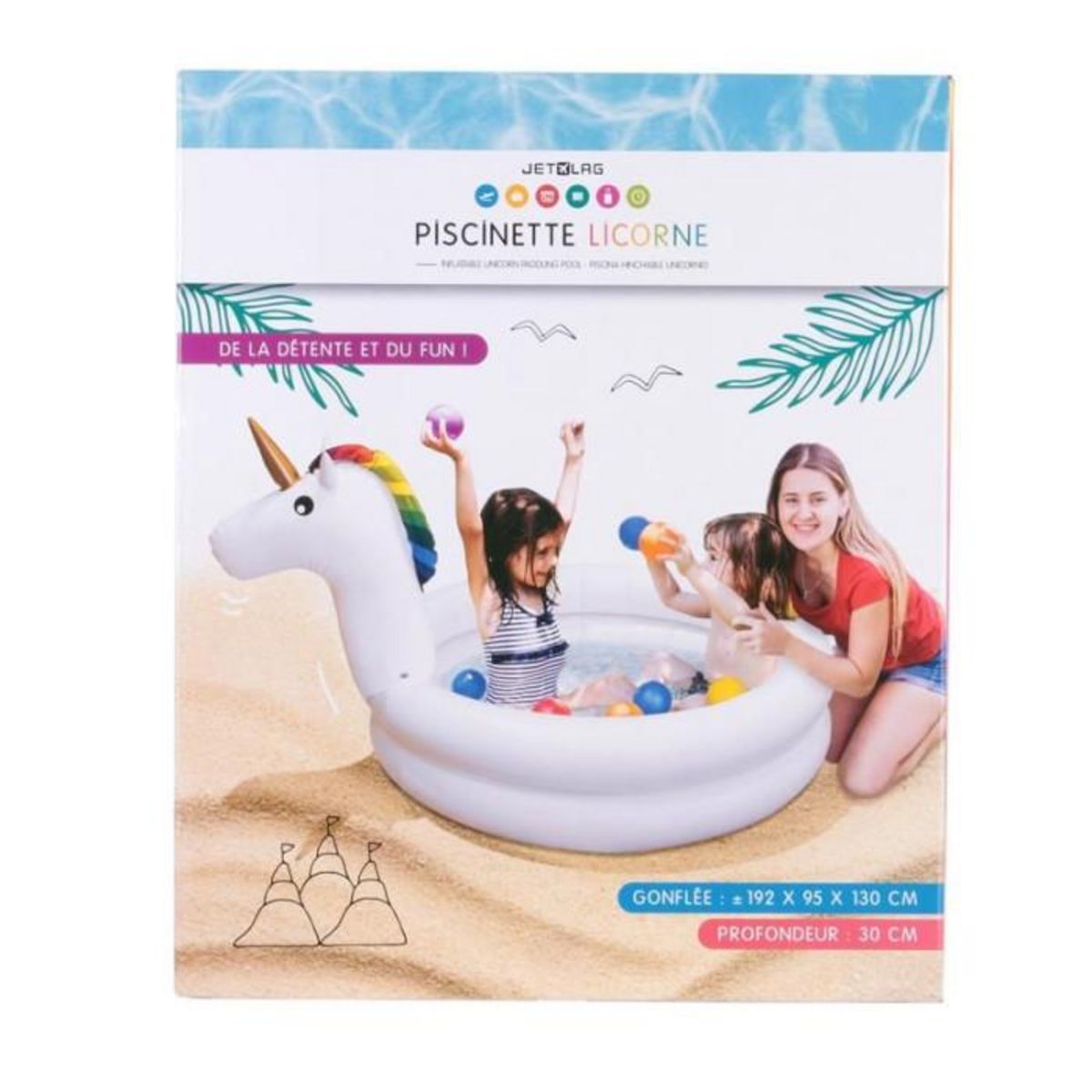 Paris Prix Piscine Gonflable  Licorne  192cm Blanc