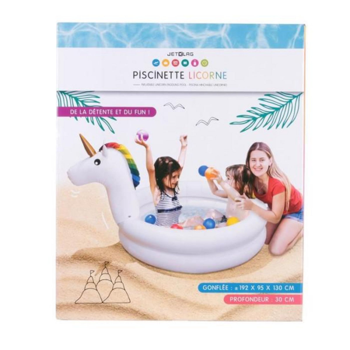 Paris Prix Piscine Gonflable  Licorne  192cm Blanc