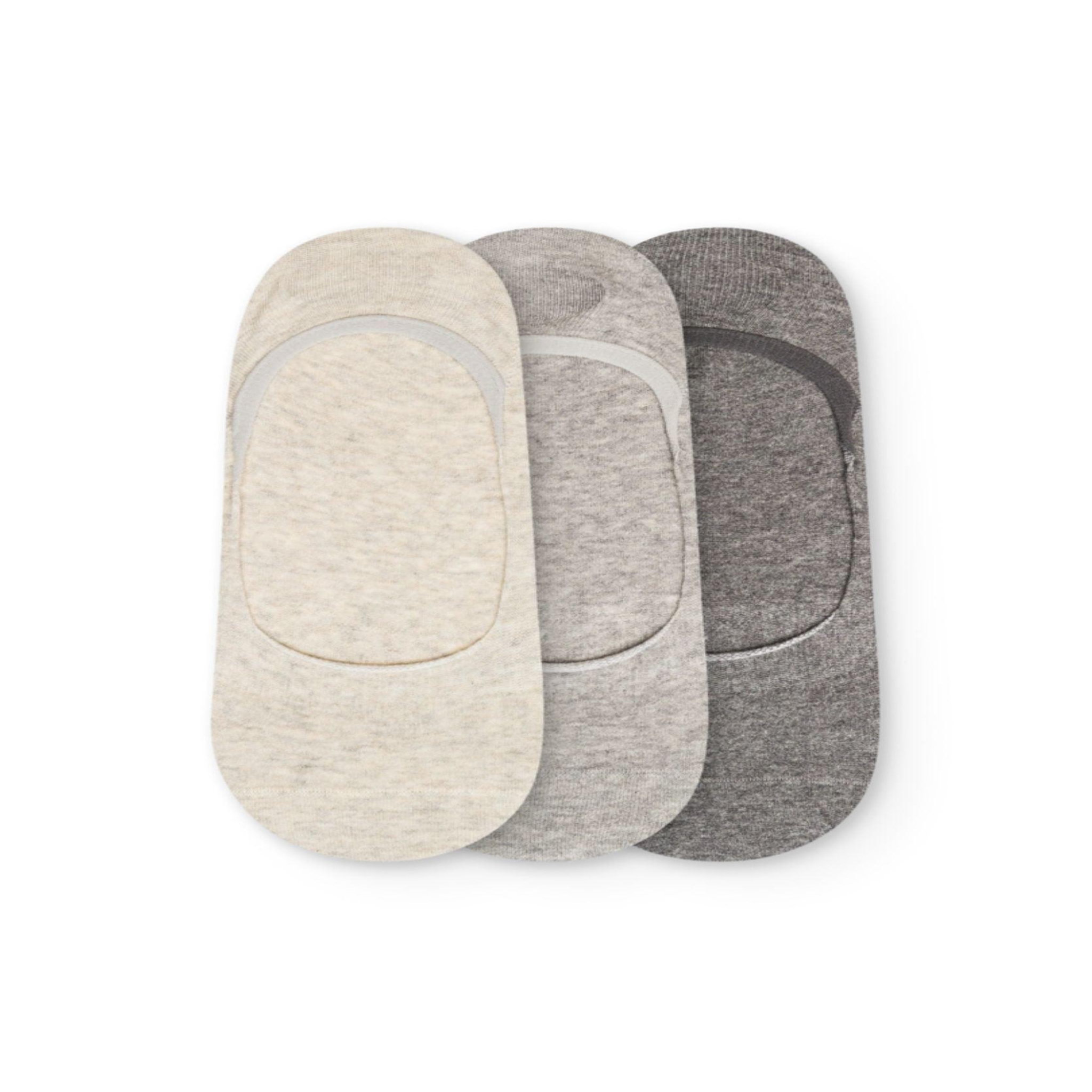 DEDOLES Lot de 3 paires de protège-pieds mélange de gris
