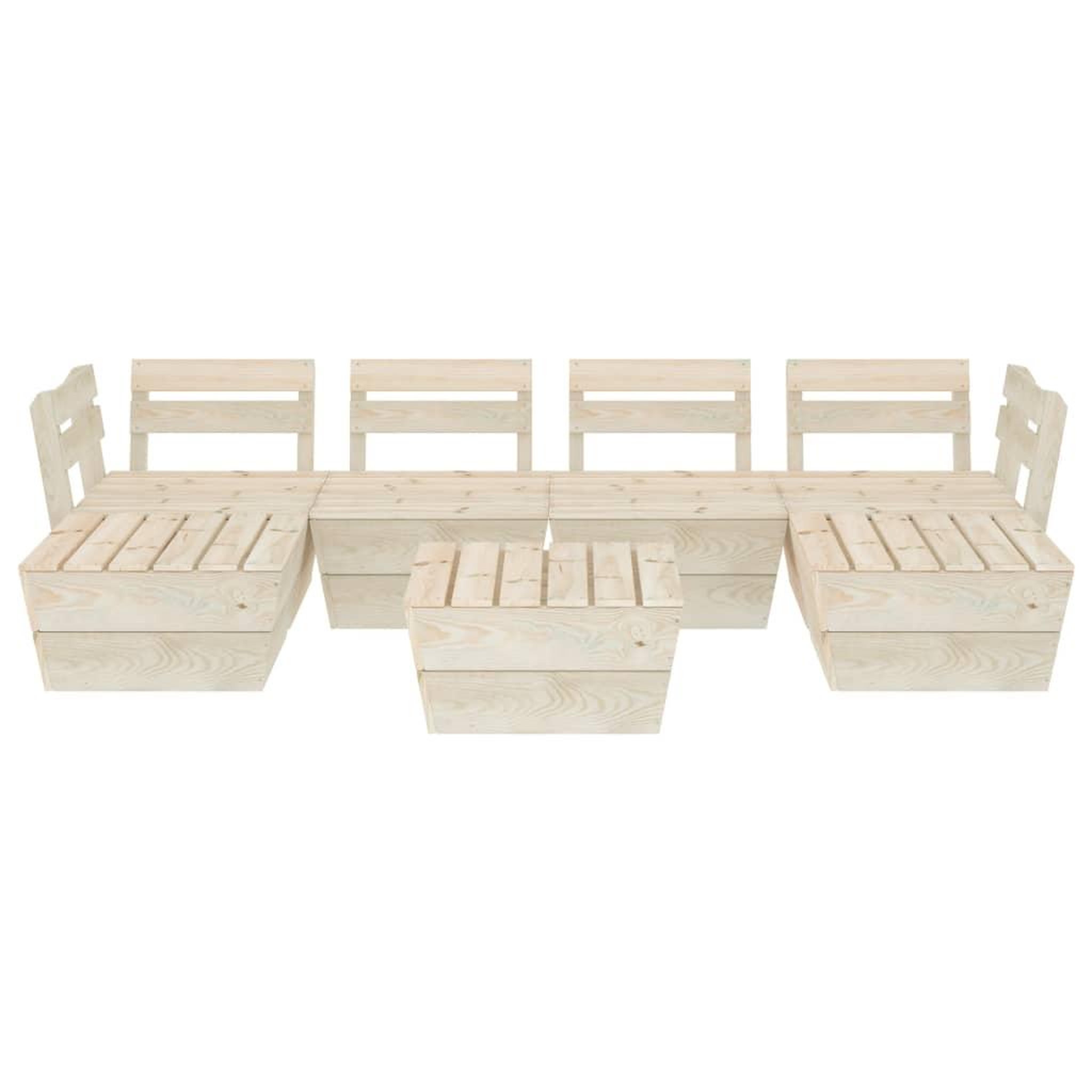 Voir la diapositive 3 : VIDAXL Salon de jardin palette 7 pcs Bois d'epicea impregne