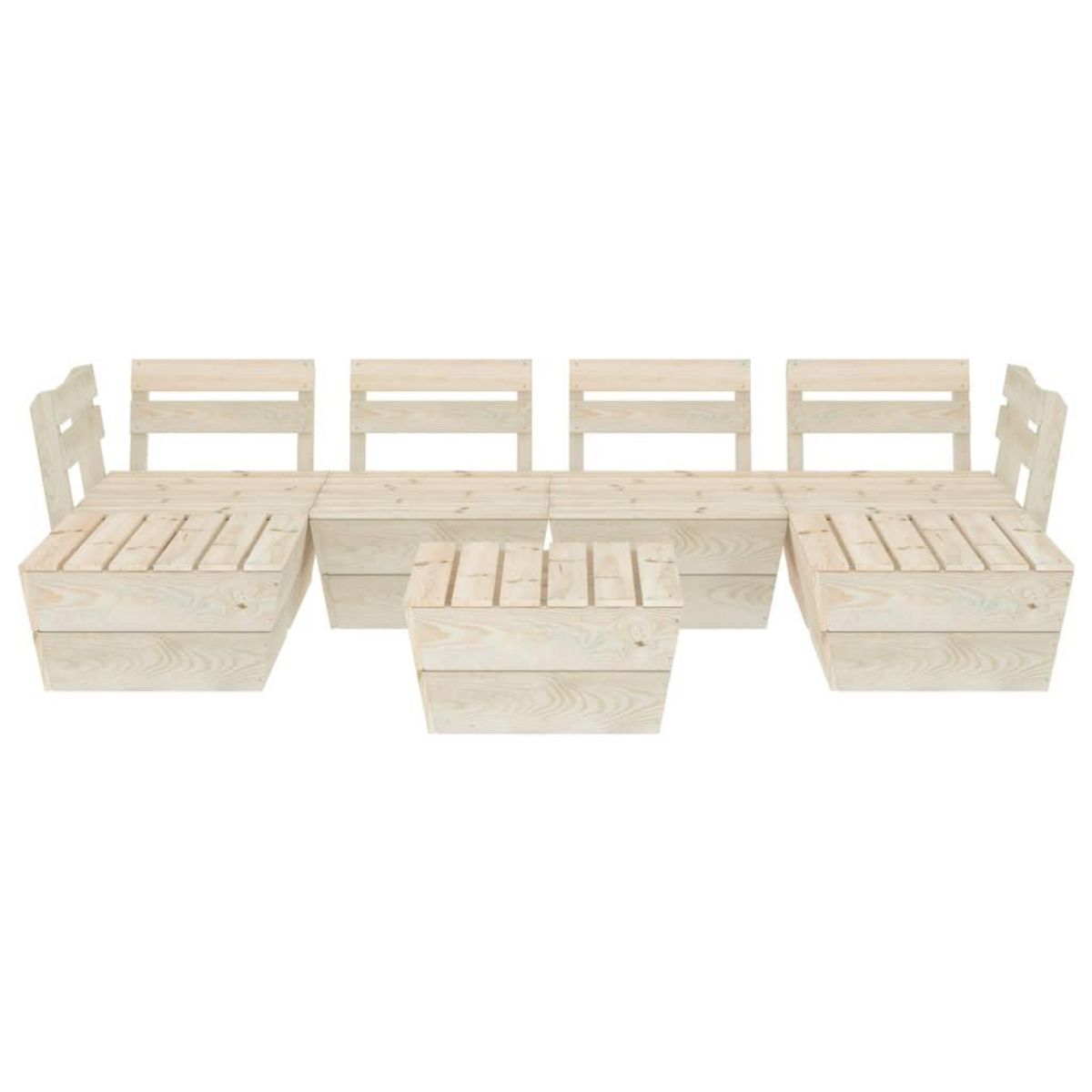 VIDAXL Salon de jardin palette 7 pcs Bois d'epicea impregne