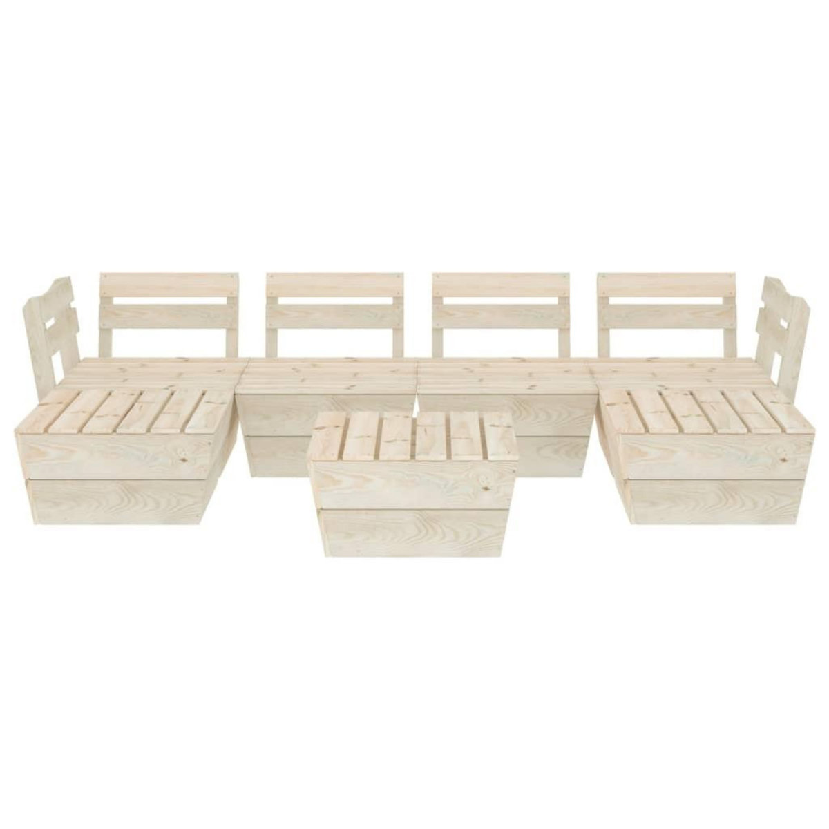 VIDAXL Salon de jardin palette 7 pcs Bois d'epicea impregne