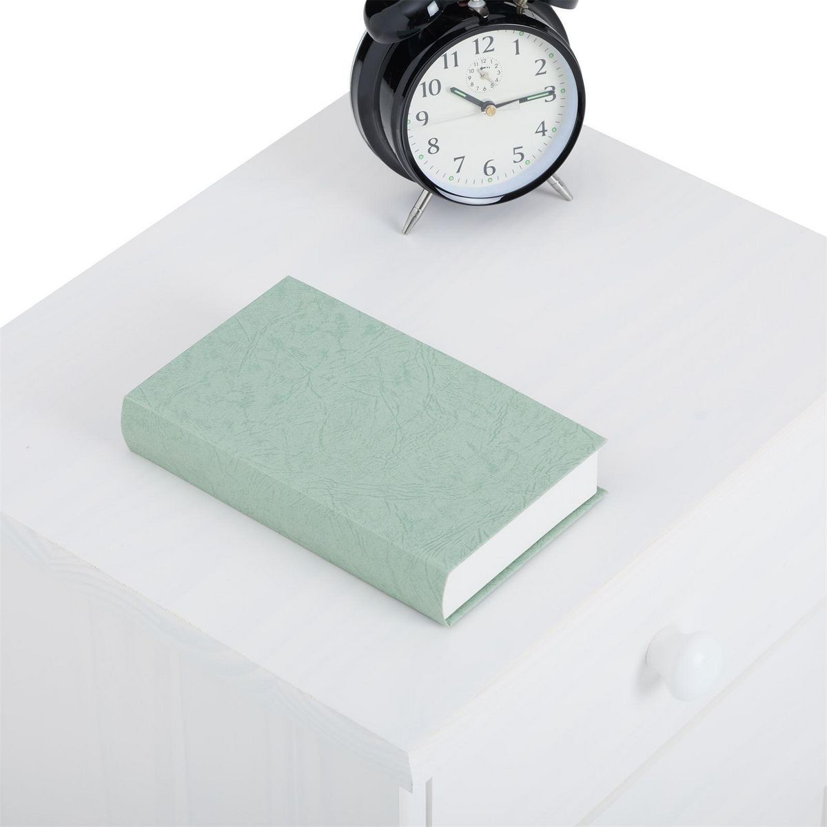 IDIMEX Table de chevet en pin RONDO, 2 tiroirs