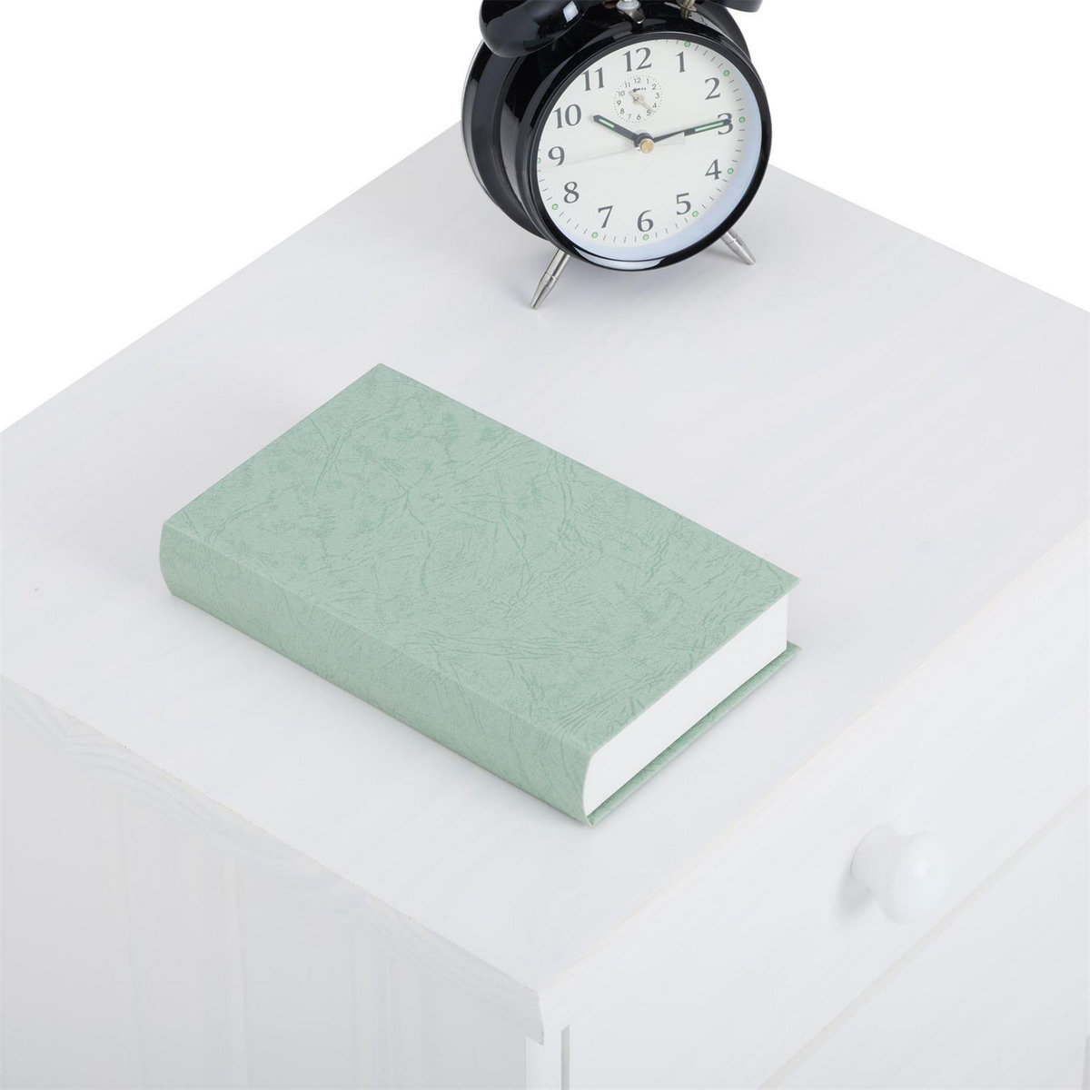 IDIMEX Table de chevet en pin RONDO, 2 tiroirs