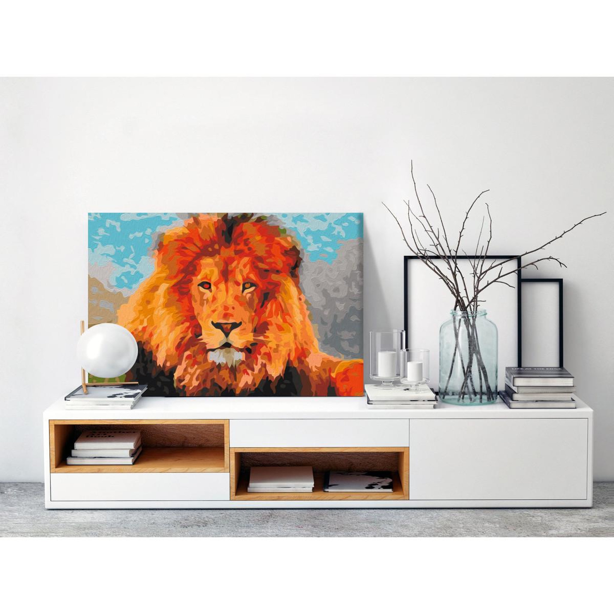 Voir la diapositive 2 : Paris Prix Tableau à peindre soi-même  lion  40x60cm