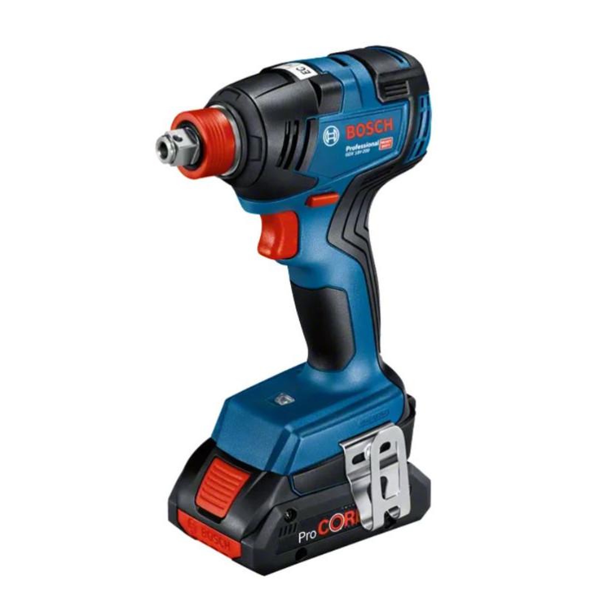 Voir la diapositive 3 : BOSCH Pack 3 machine 18V (GSR55 GBH22 GDX200) + 3 batteries + chargeur rapide + sac BOSCH 0615A5003B