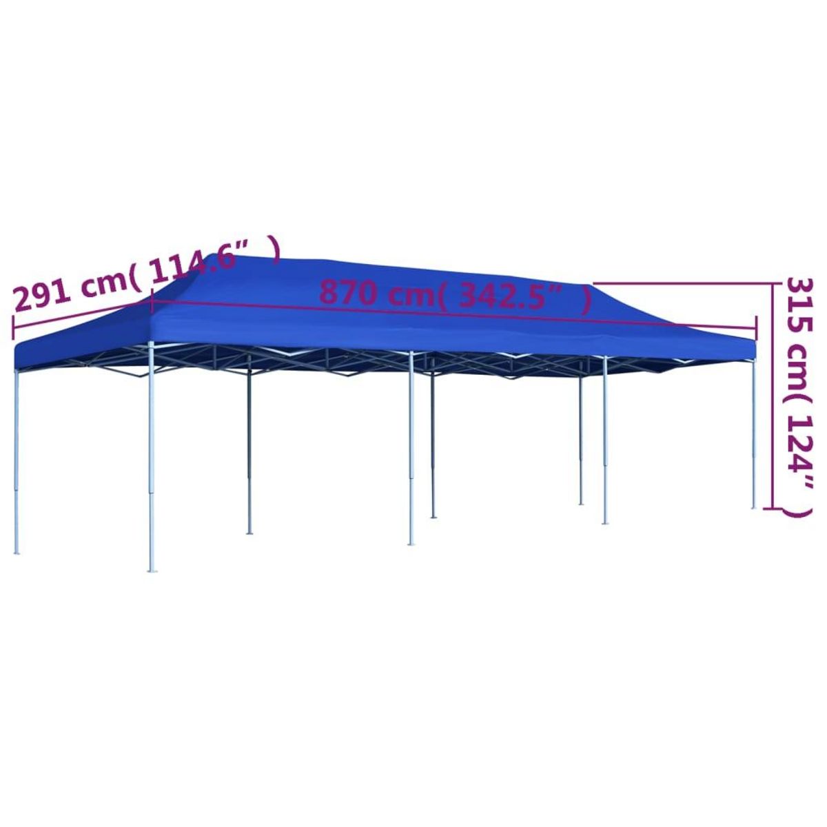 VIDAXL Tente de reception pliable 3x9 m Bleu