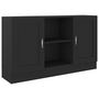 Voir la diapositive 2 : VIDAXL Buffet Noir 120x30,5x70 cm Bois d'ingenierie